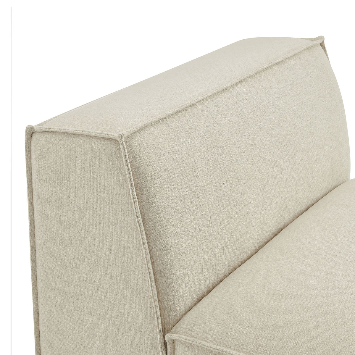 Neatly piped backrest highlights refined tailoring and the smooth, woven upholstery texture || EEI-7395-ECR || detail_studio