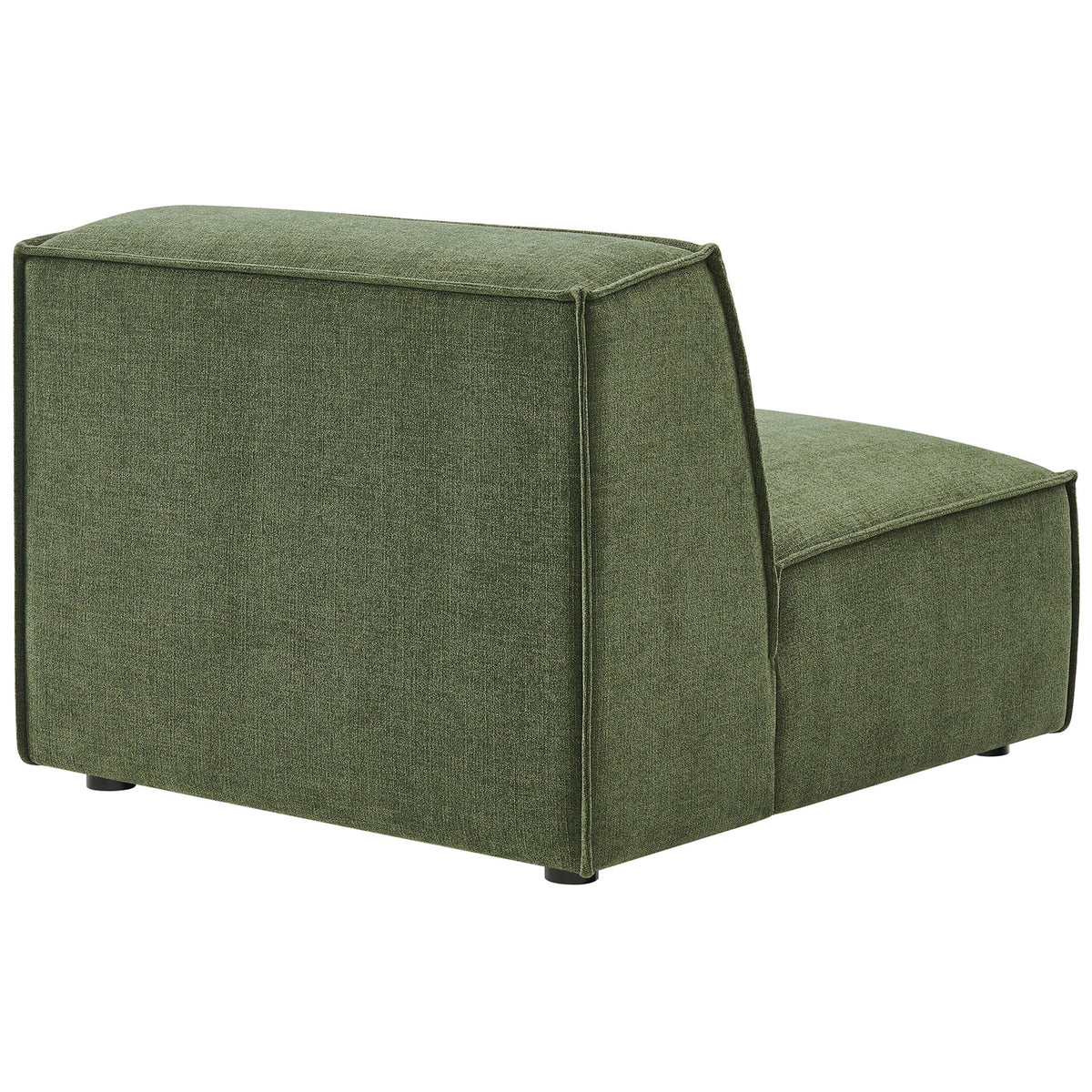 Structured backrest with tailored French piping and smooth, spill-resistant fabric in foliage green || EEI-7395-FOL || back_angle_studio