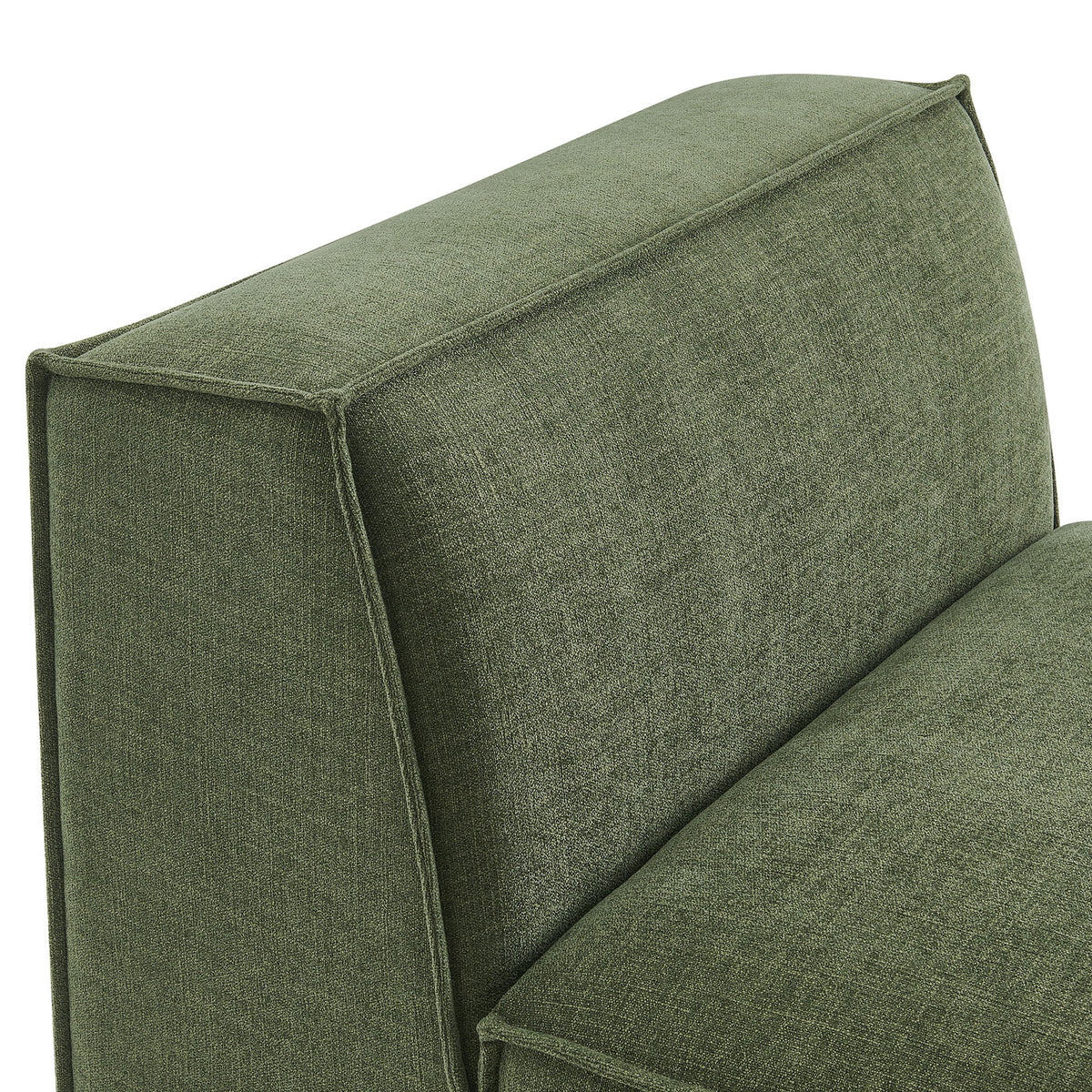 Tailored French piping and textured performance fabric that resists water-based spills || EEI-7395-FOL || detail_studio
