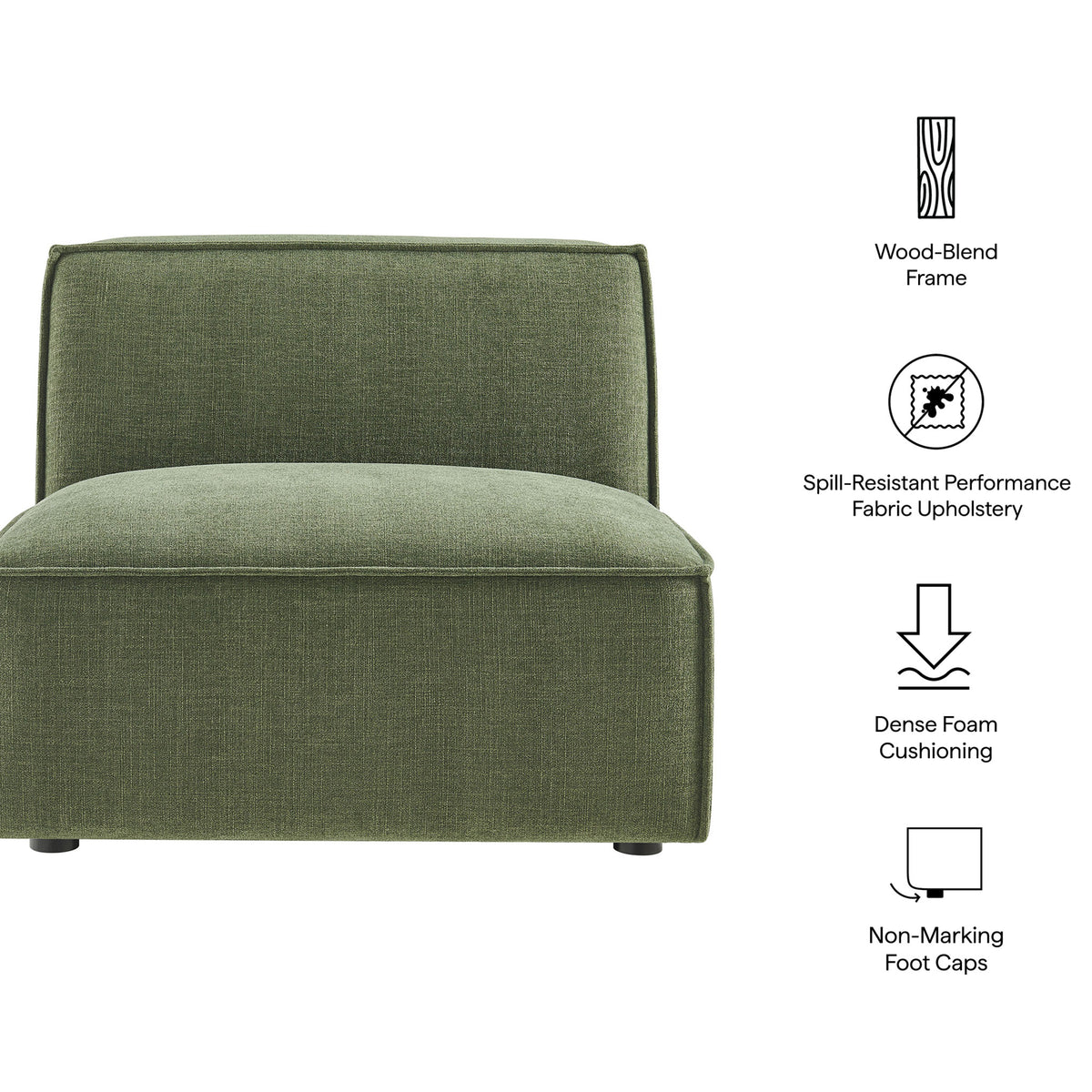 Key features: wood-blend frame, spill-resistant upholstery, dense foam cushioning, non-marking foot caps || EEI-7395-FOL || callout_studio