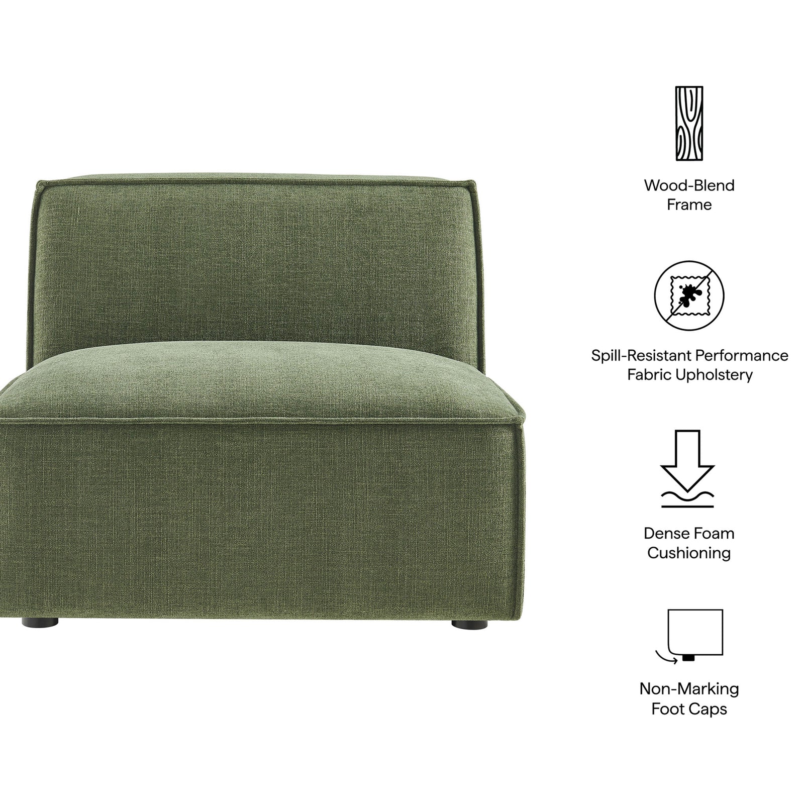 Key features: wood-blend frame, spill-resistant upholstery, dense foam cushioning, non-marking foot caps || EEI-7395-FOL || callout_studio