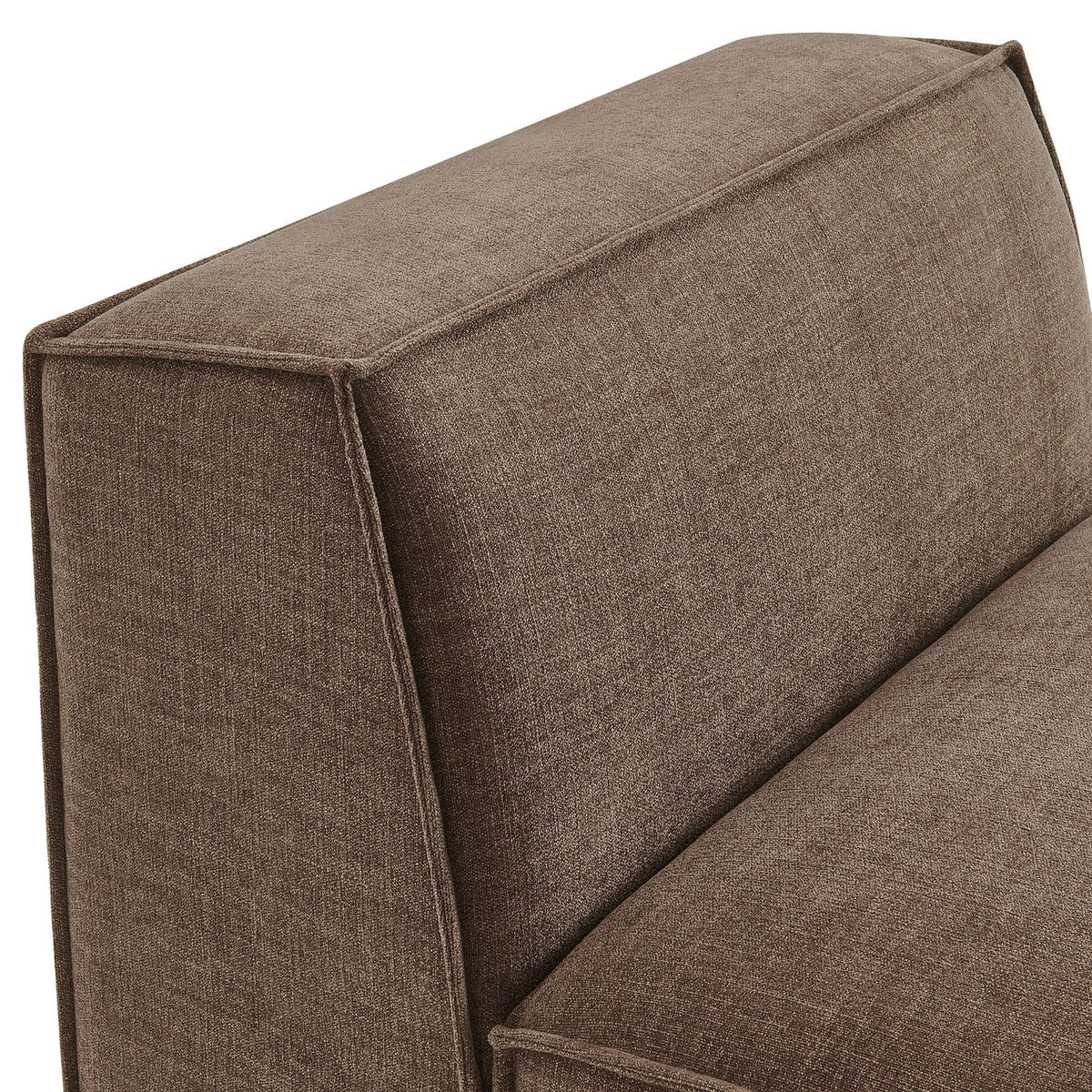Tailored French piping and woven mocha performance fabric create a refined, durable finish. || EEI-7395-MOC || detail_studio