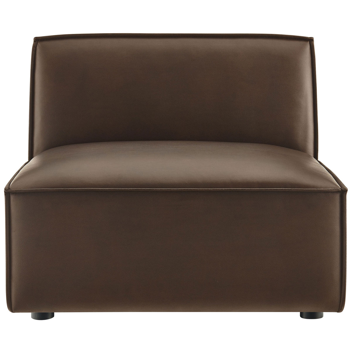 Generous cushioned seat and supportive back in rich espresso vegan leather || EEI-7396-ESP || front_studio