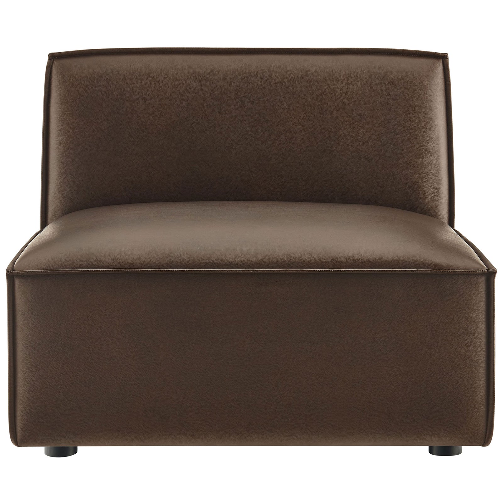 Generous cushioned seat and supportive back in rich espresso vegan leather || EEI-7396-ESP || front_studio