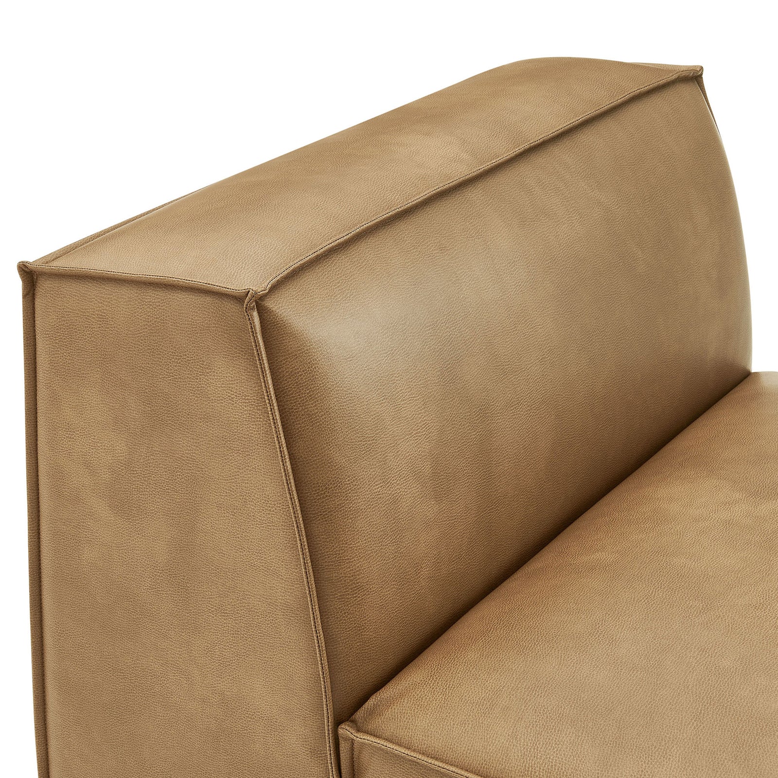 Refined French piping and softly textured vegan leather create a tailored finish. || EEI-7396-TST || detail_studio