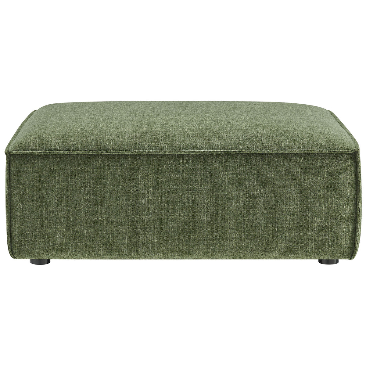 Modern foliage green ottoman with boxy profile, subtle texture, and barely visible low feet || EEI-7401-FOL || front_studio