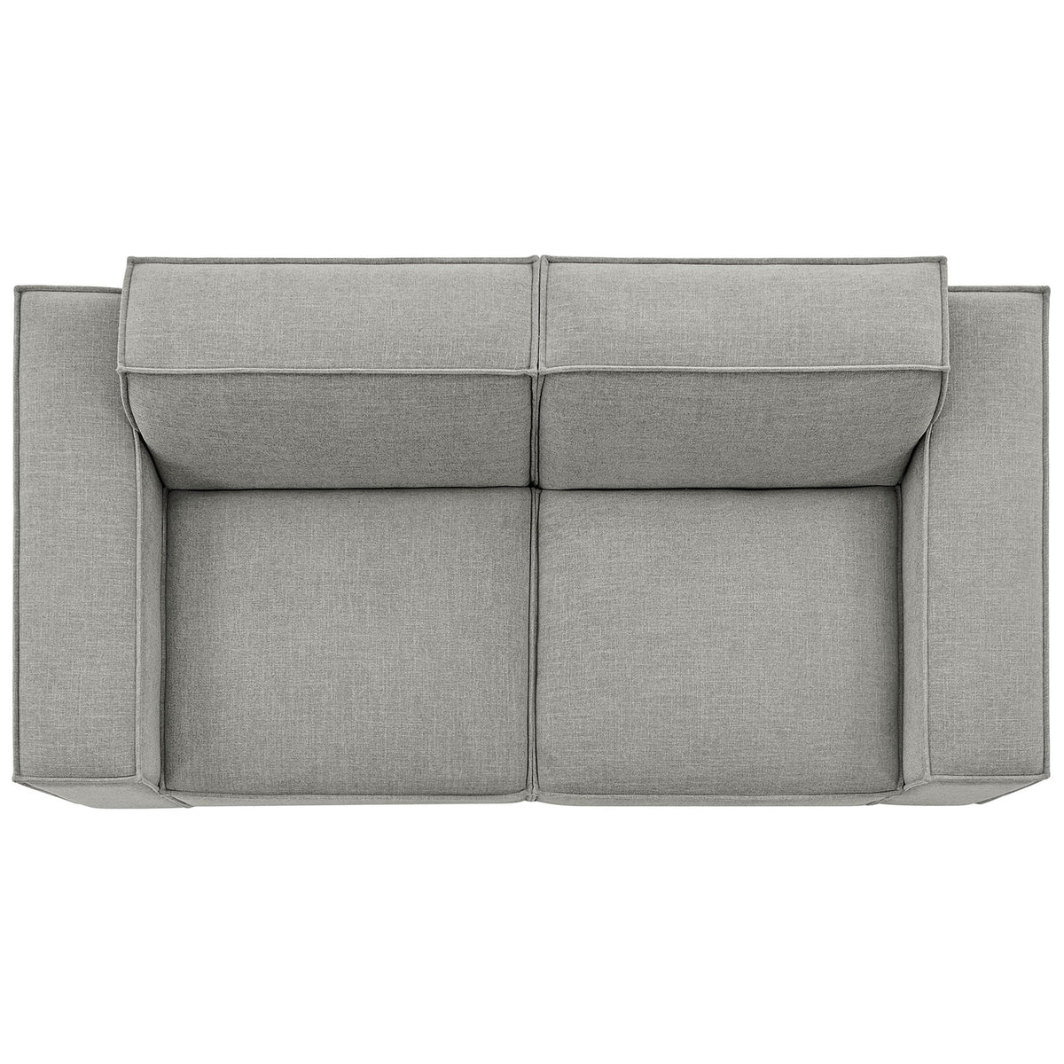 Pewter Restore modular loveseat highlighting extra-wide arms and spacious dual seats || EEI-7403-PEW || top_studio