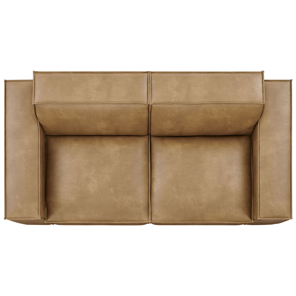 Modular toast loveseat showcases generous seat cushions and tailored French piping detail. || EEI-7404-TST || top_studio