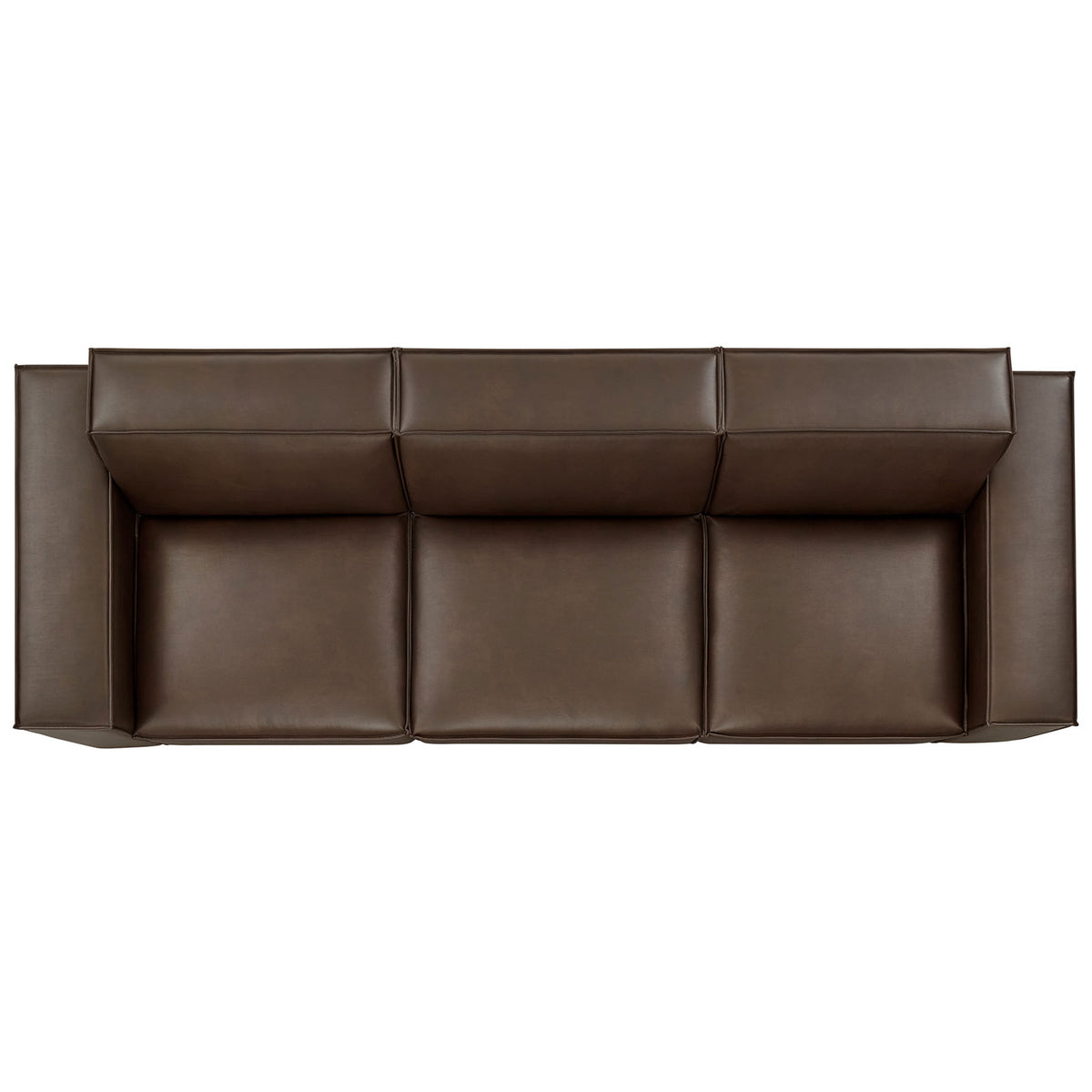 Three-seat espresso modular sofa showcasing generous cushions and tailored French piping details || EEI-7408-ESP || top_studio