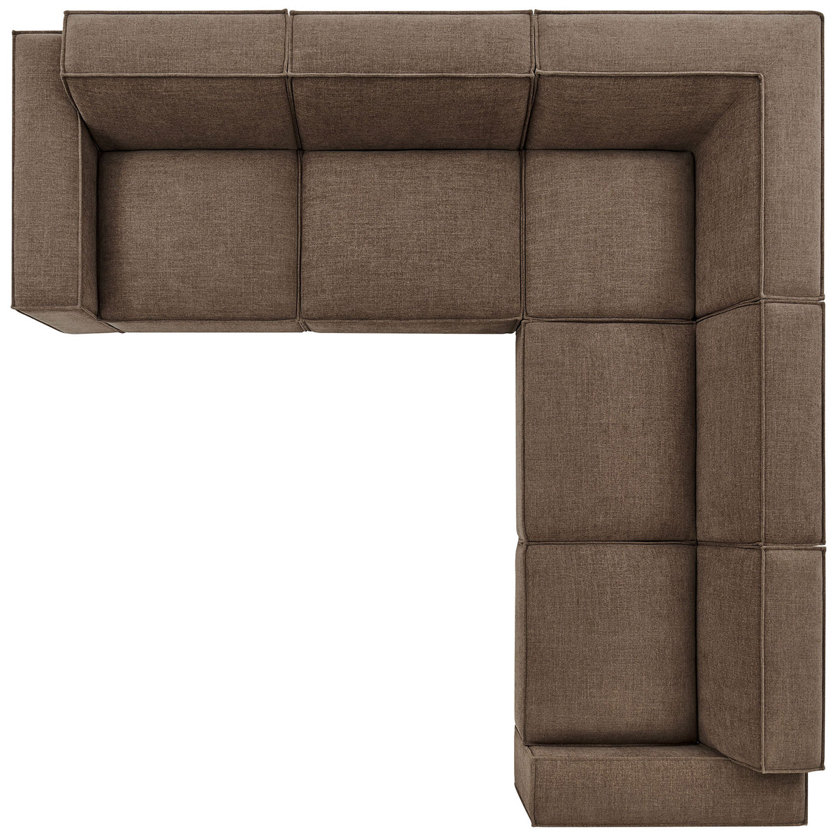 Mocha modular L-shaped sofa highlighting a spacious corner configuration with tailored cushions and clean lines || EEI-7411-MOC || top_studio