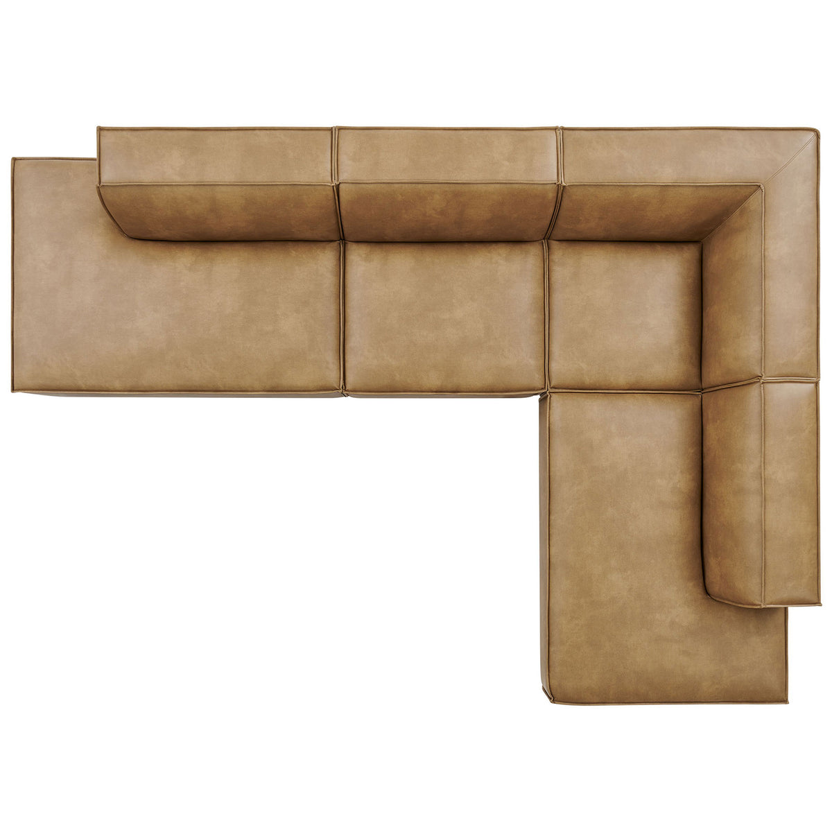 Modular toast sectional showcasing generous seating, defined channels, and a spacious L-shaped layout. || EEI-7414-TST || top_studio