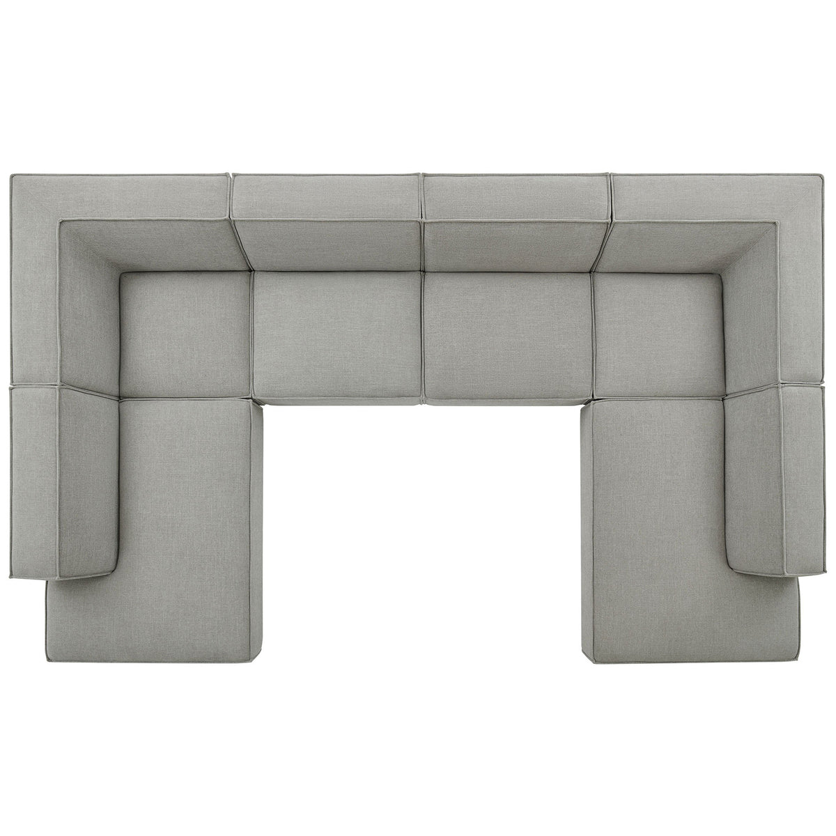 Restore modular U-shaped sectional layout showcasing wide seats and wraparound seating arrangement || EEI-7415-PEW || top_studio
