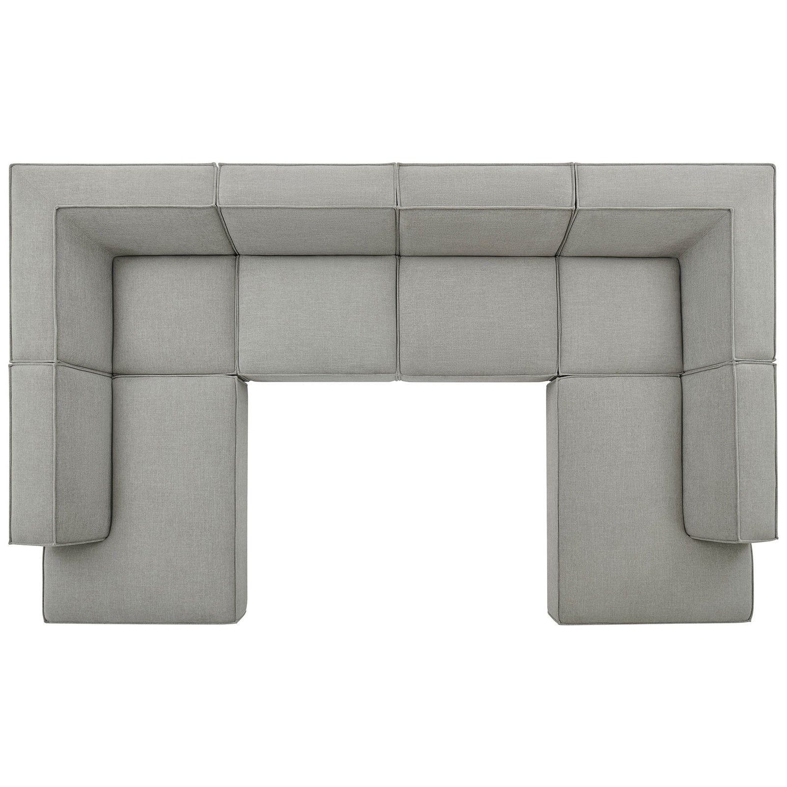 Restore modular U-shaped sectional layout showcasing wide seats and wraparound seating arrangement || EEI-7415-PEW || top_studio