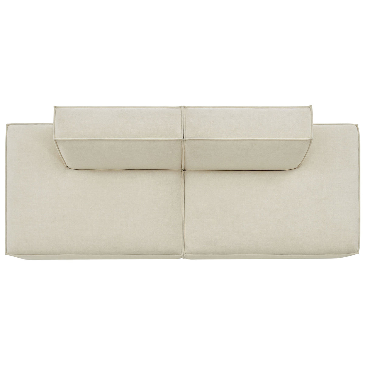 Chaise-style modular loveseat with generous lounging surface and two supportive backrest cushions in ecru fabric || EEI-7423-ECR || top_studio