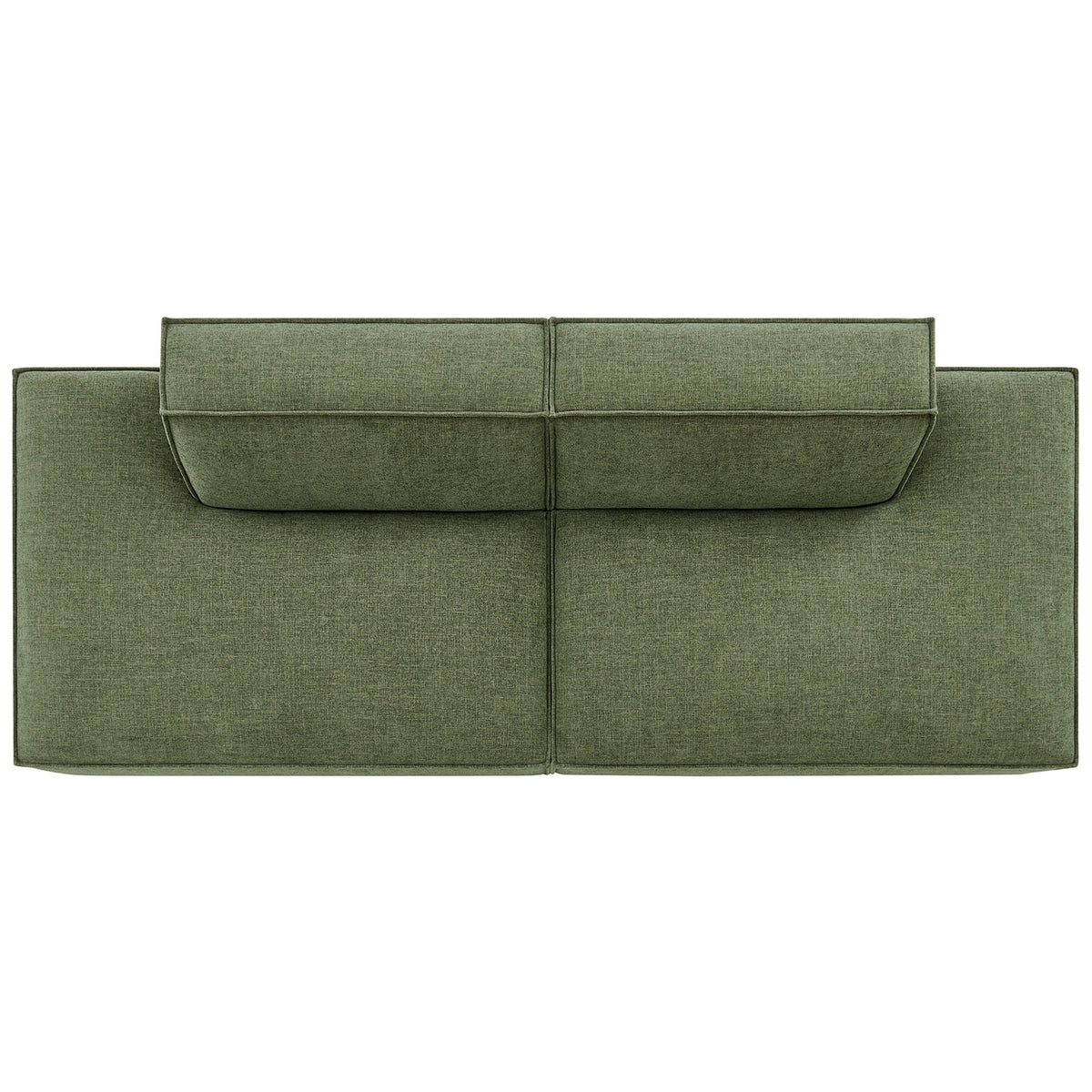 Modular loveseat with broad seat cushions and split backrests for flexible lounging. || EEI-7423-FOL || top_studio