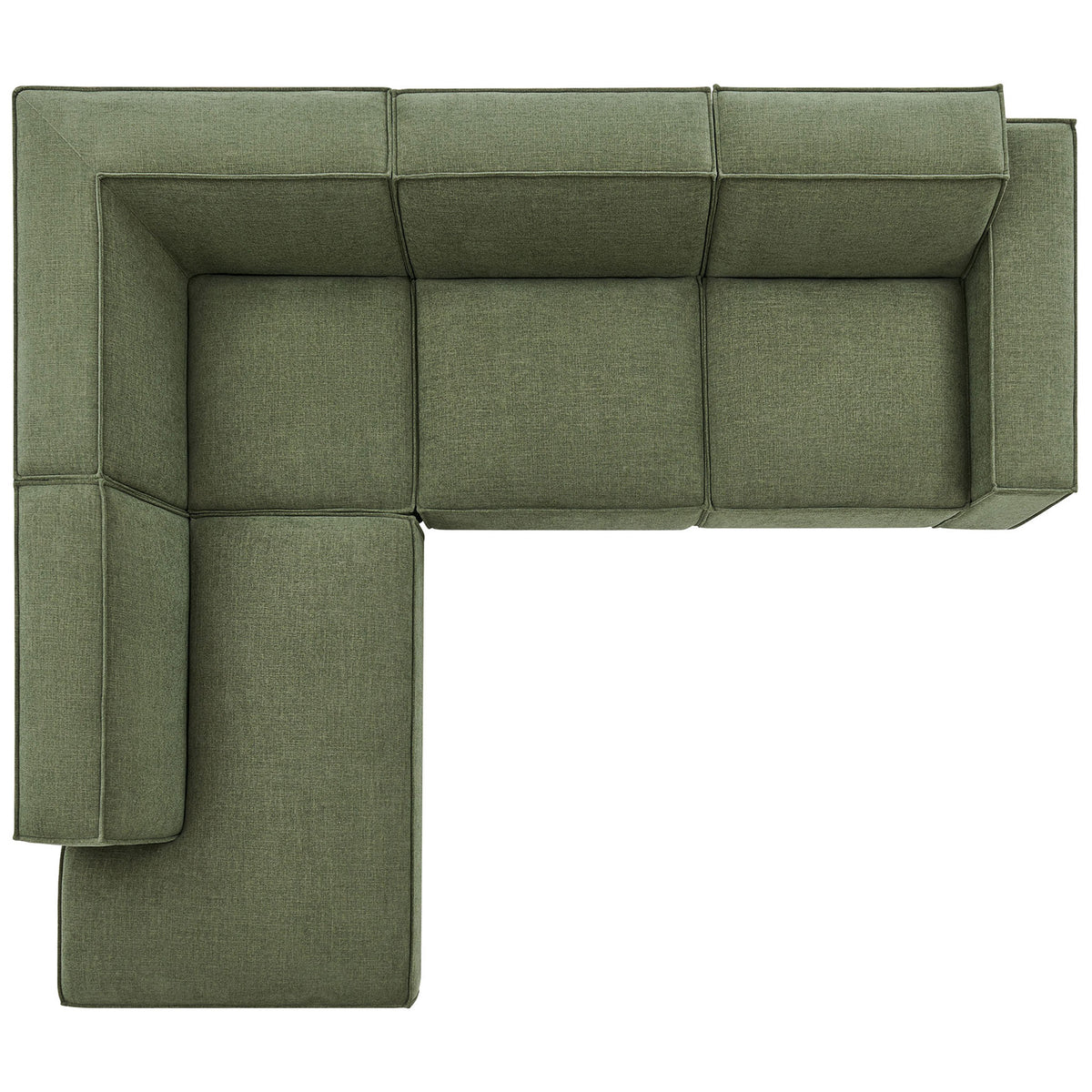 Restore foliage green modular L-shaped sofa layout with generous seating and clean tailored lines || EEI-7431-FOL || top_studio