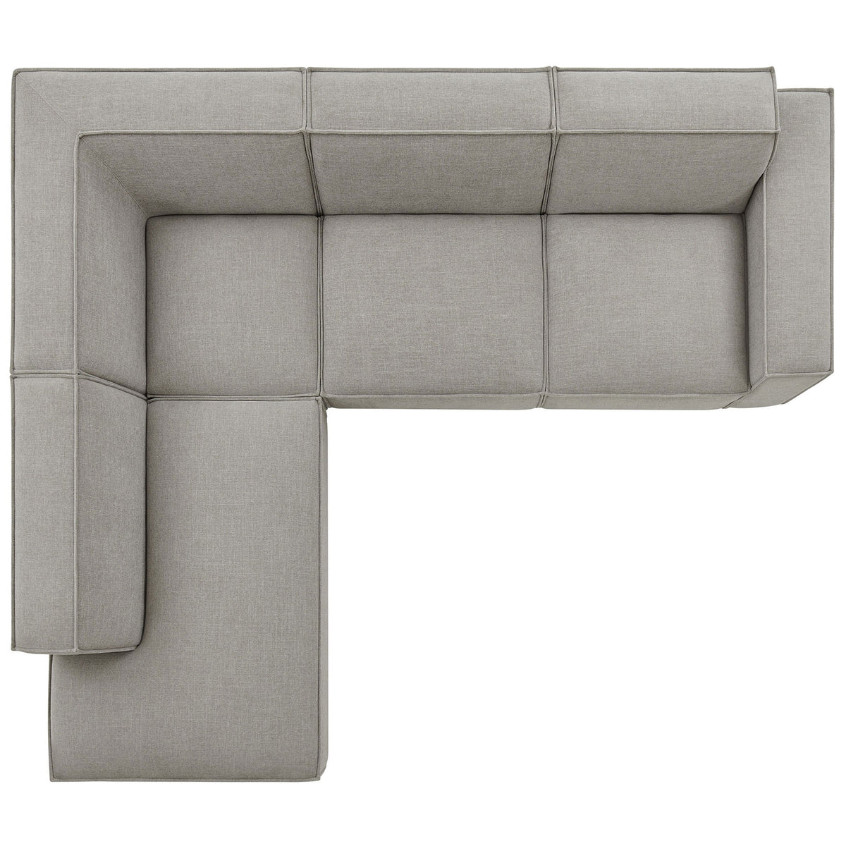 Configurable four-piece L-shaped sofa layout highlighting balanced proportions and wide seating surfaces || EEI-7431-PEW || top_studio