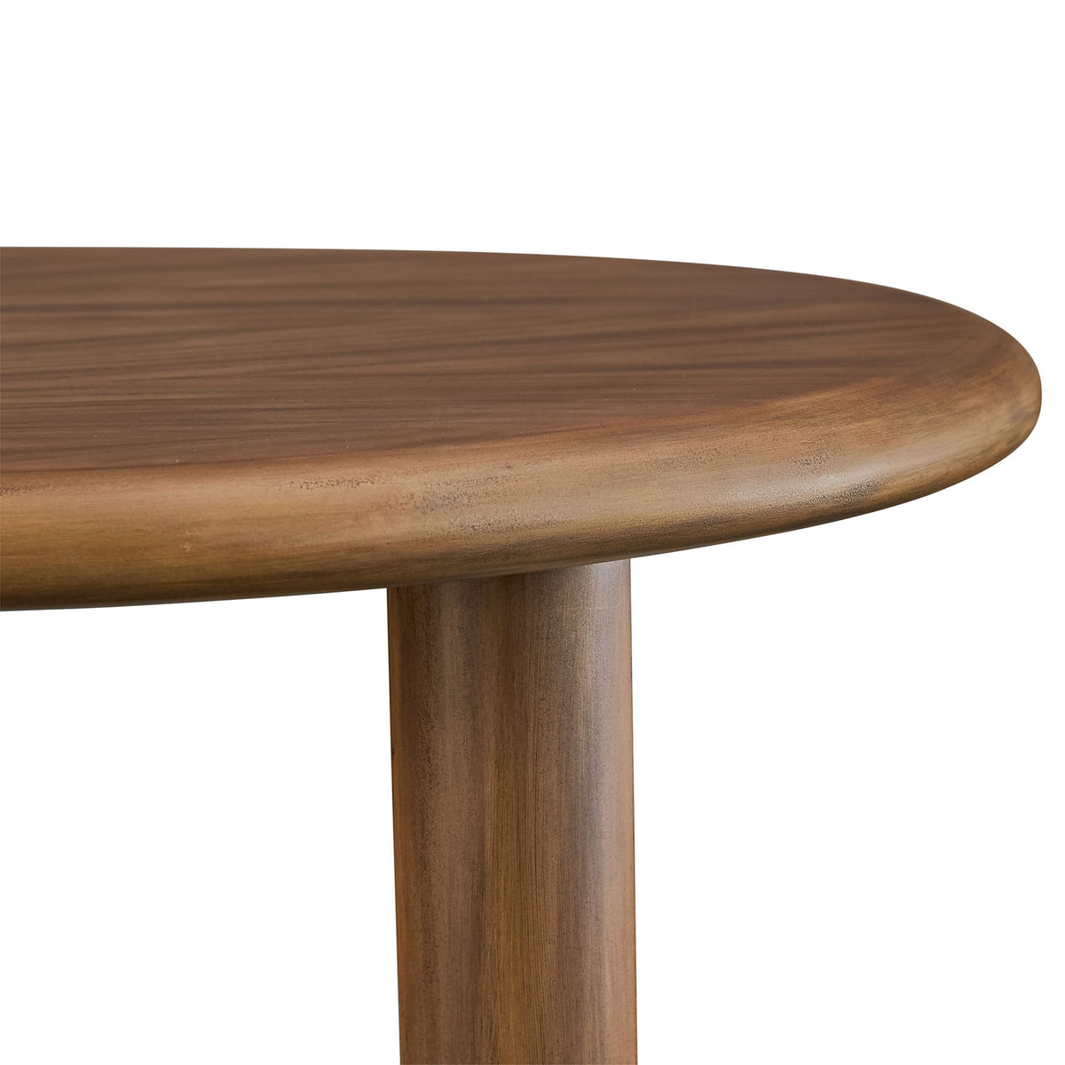 Rounded leg and curved tabletop edge emphasize the smooth finish and sturdy construction || EEI-7437-WAL || leg_studio