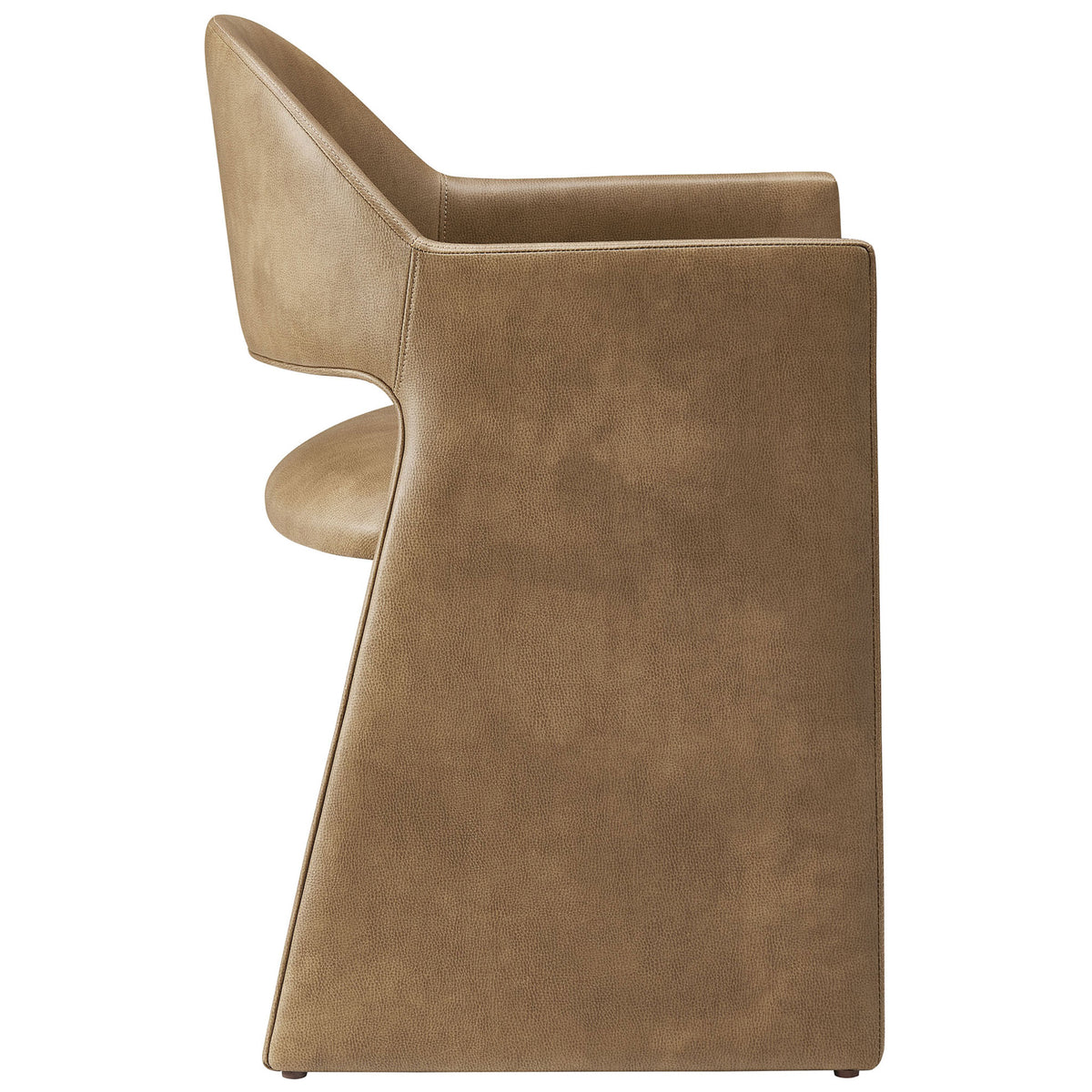 Streamlined toast vegan leather dining chair highlighting slim bentwood frame and plush padded seat || EEI-7442-TST || side_studio
