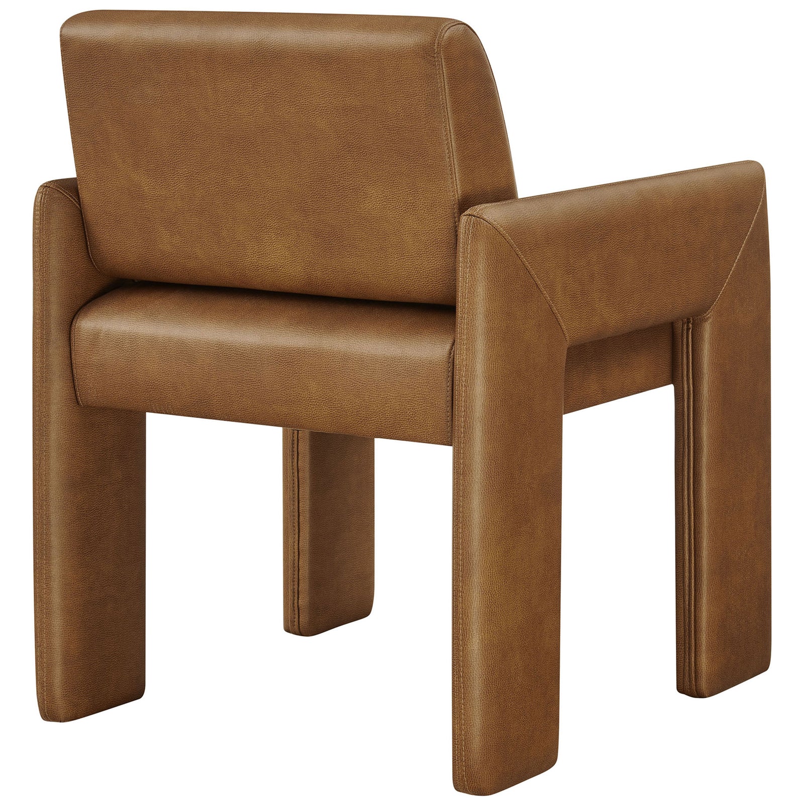 Canyon vegan leather dining armchair with wraparound back and wide, supportive seat || EEI-7443-CAN || back_angle_studio