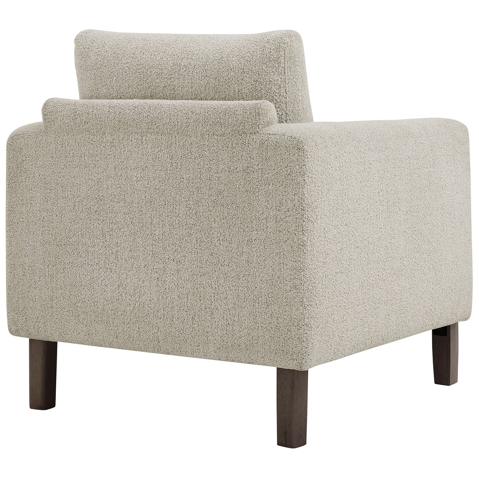 Clean, tailored silhouette with generously padded back and arms complements any living space. || EEI-7459-PCH-ESP || back_angle_studio