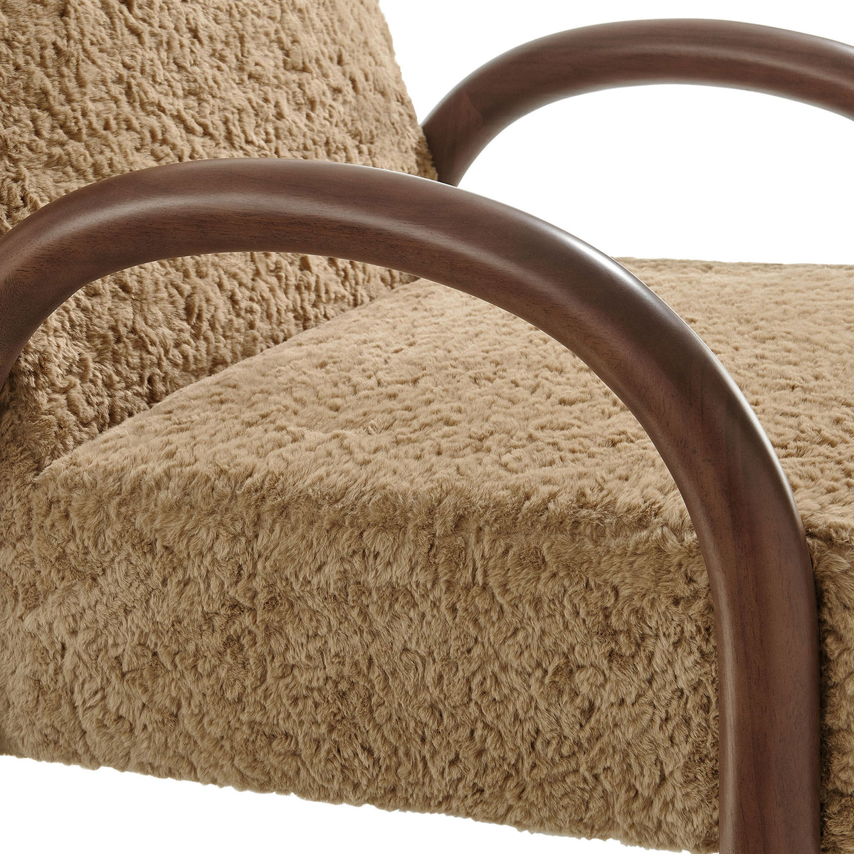 Textured faux shearling meets a smooth wood arc for a soft, sculptural touch || EEI-7488-SAN || detail_studio