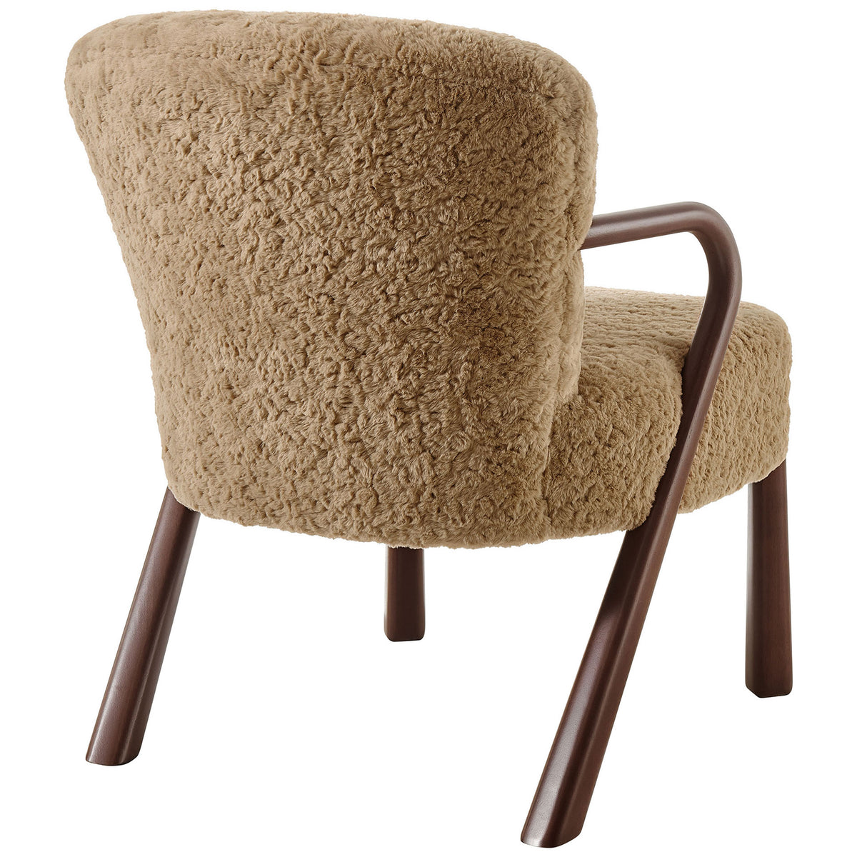 Rounded back and textured faux shearling wrap a sturdy kiln-dried wood frame || EEI-7489-SAN || back_angle_studio