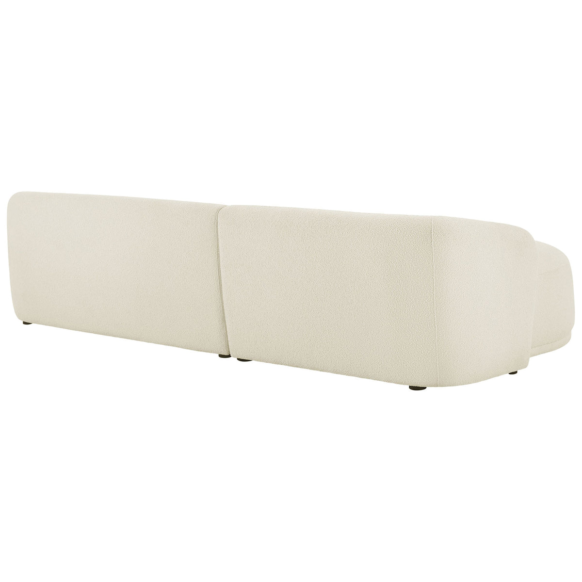 Monica left chaise sectional with smooth fully upholstered back for a sleek minimalist look. || EEI-7502-CRE || back_angle_studio
