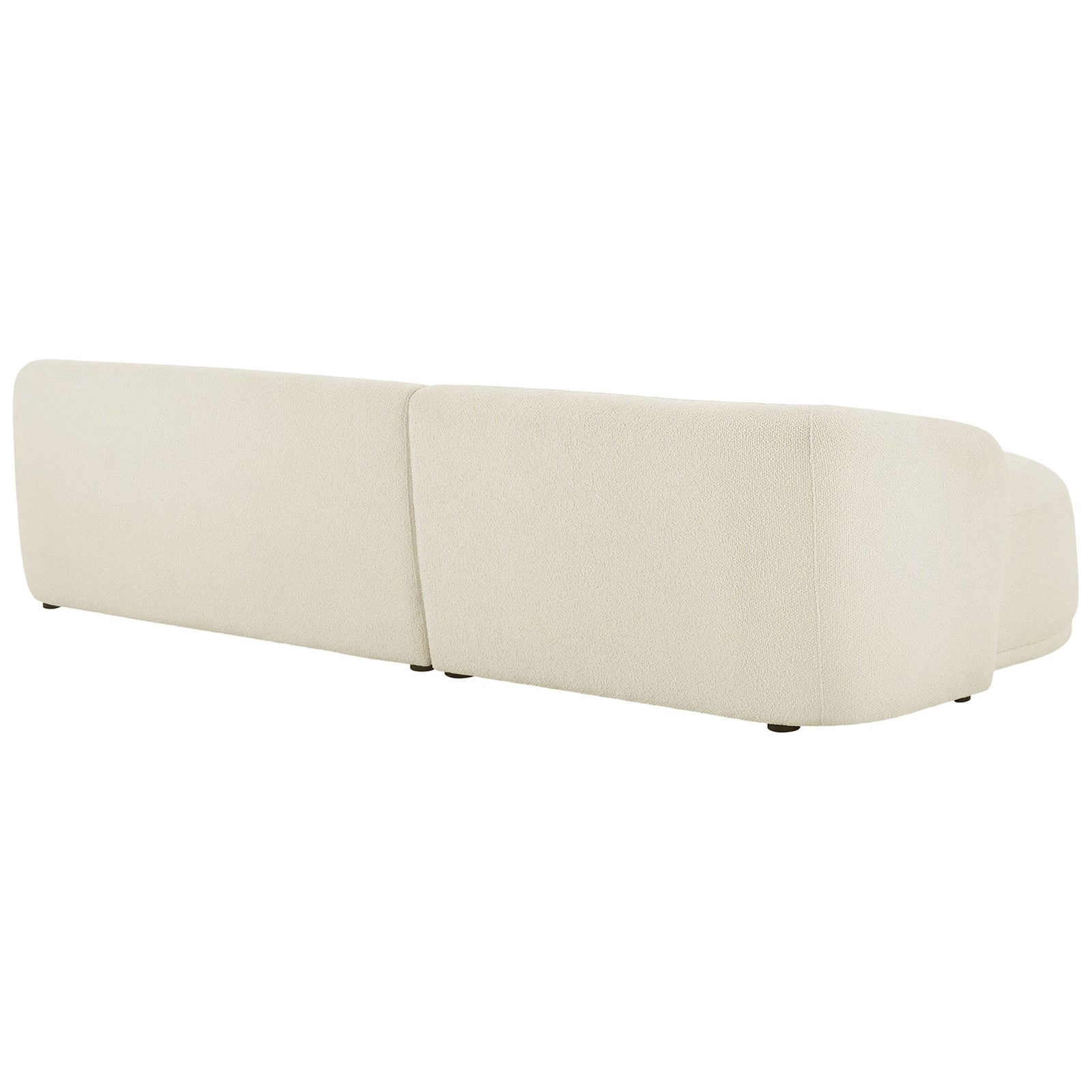 Monica left chaise sectional with smooth fully upholstered back for a sleek minimalist look. || EEI-7502-CRE || back_angle_studio