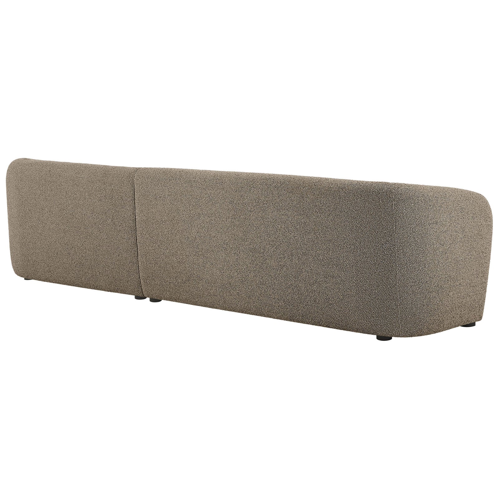 Smooth curved back and tailored earth-tone upholstery give the sectional a polished finish || EEI-7503-ETH || back_angle_studio
