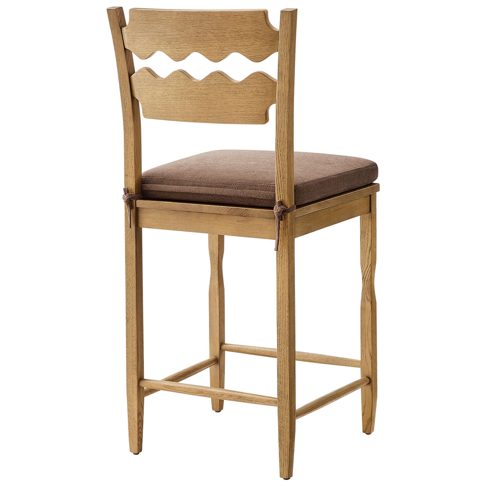 Distinctive double wavy slats and neatly tied cushion straps add charm and support || EEI-7518-WOA-COA || back_angle_studio