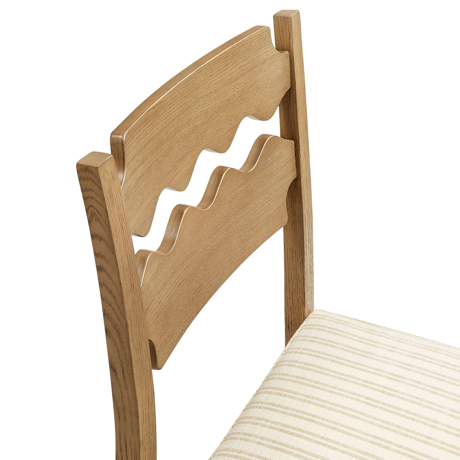 Signature wavy oak slats lend artisanal texture and ergonomic support. || EEI-7518-WOA-OAS || detail_studio