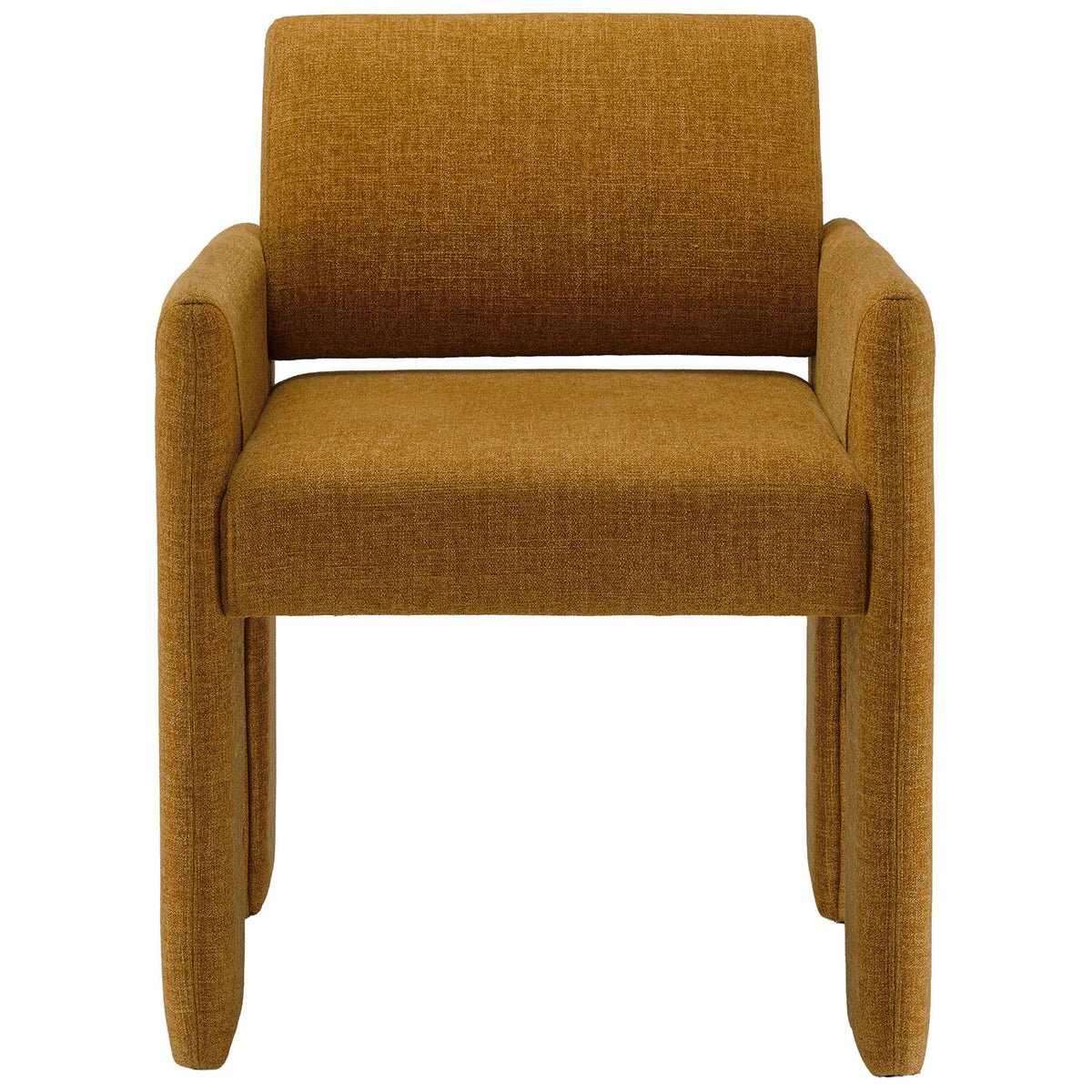 Copper fabric dining chair with wide cushioned seat and supportive back for everyday meals || EEI-7524-COP || front_studio