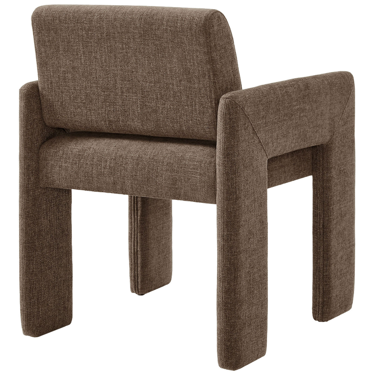 Back view of mocha upholstered dining chair with clean lines and neatly tailored seams || EEI-7524-MOC || back_angle_studio
