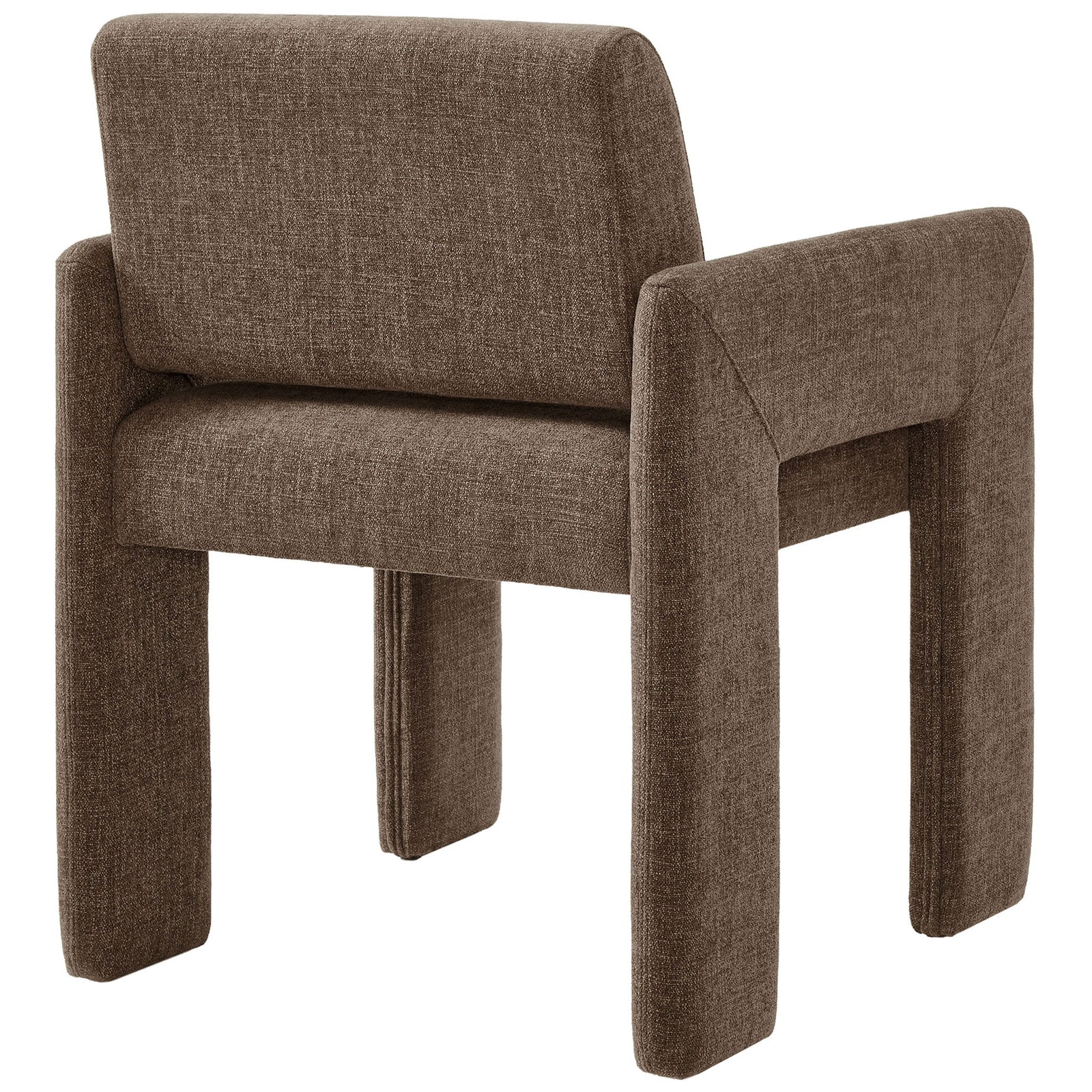 Back view of mocha upholstered dining chair with clean lines and neatly tailored seams || EEI-7524-MOC || back_angle_studio