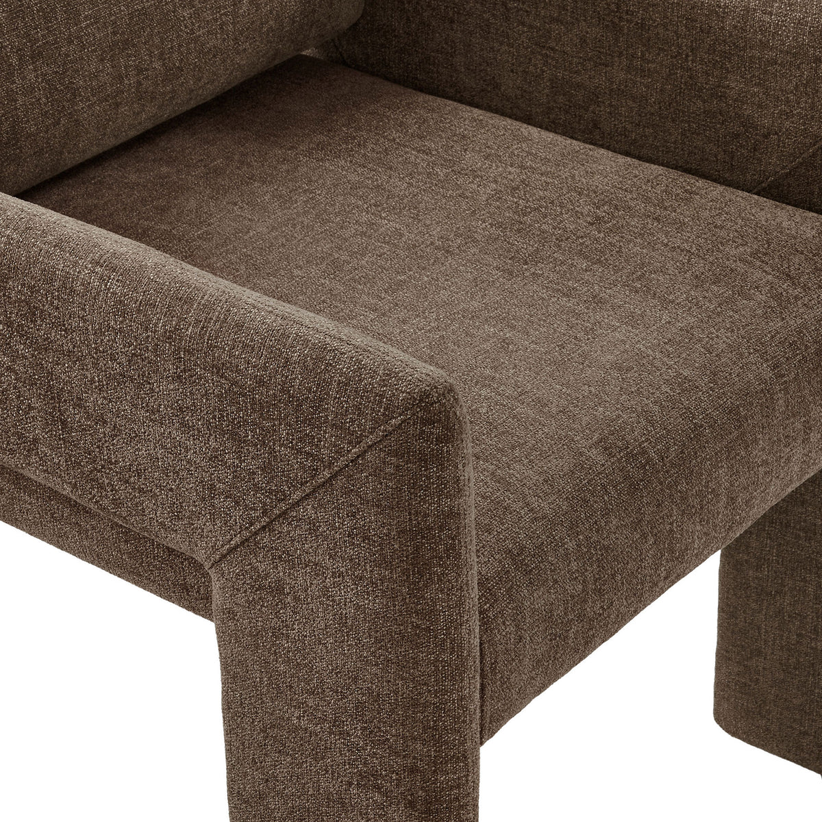 Textured mocha fabric upholstery and thick foam cushioning on the Daven dining chair seat || EEI-7524-MOC || detail_studio