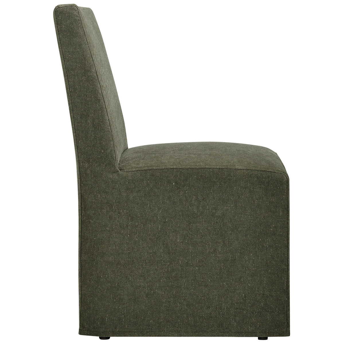Low-profile slipcovered chair showcasing smooth side panels and generously cushioned seat || EEI-7528-SGE || side_studio