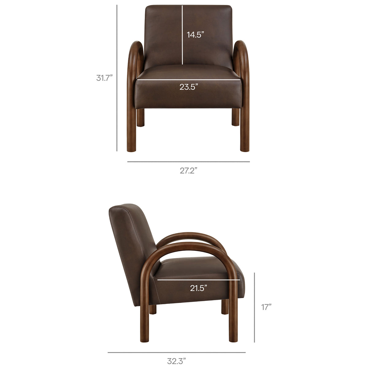 Thoughtfully sized lounge chair with generous seat depth and supportive back height || EEI-7530-ESP || dimension_studio