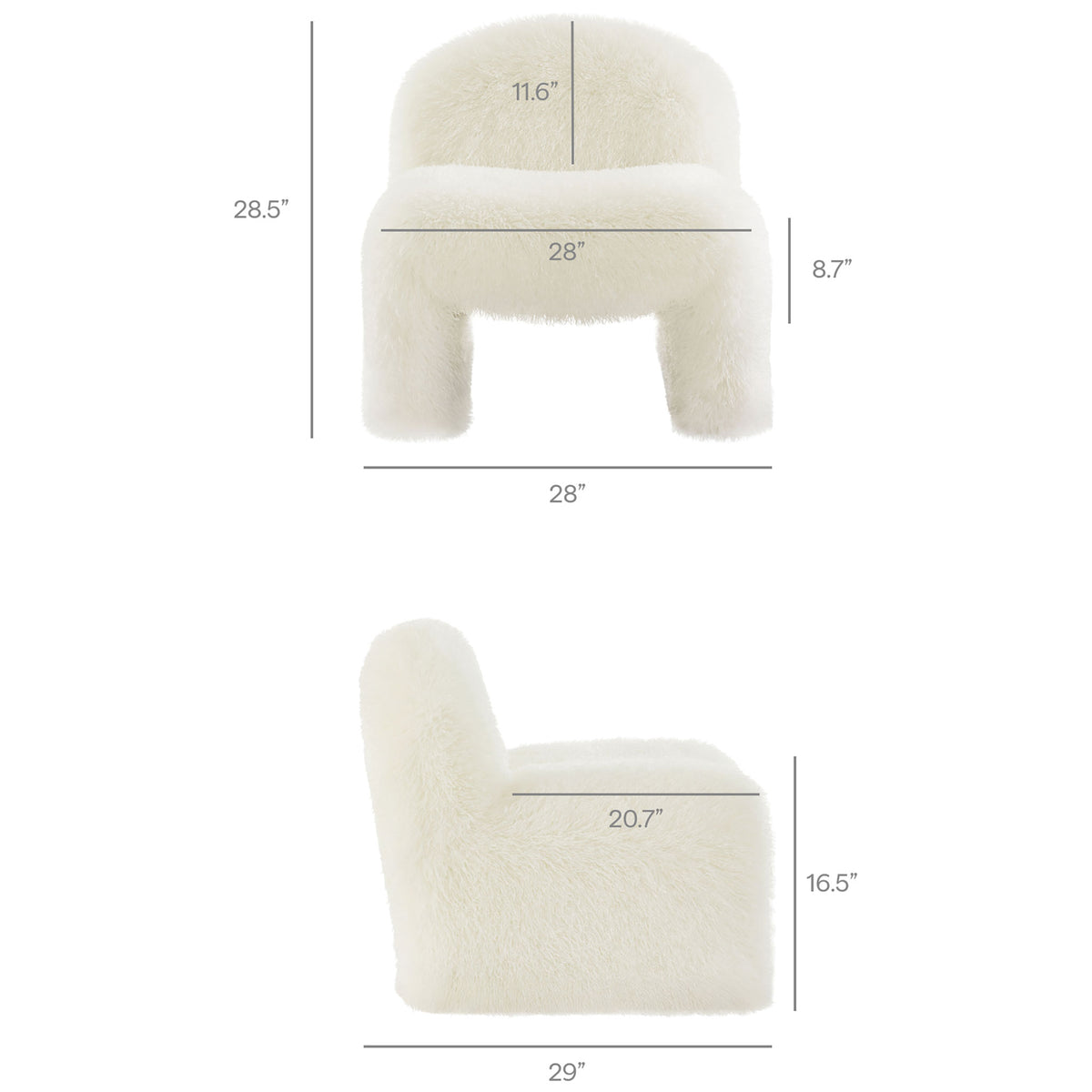 Compact, low-profile design with generous seat depth for laid-back lounging. || EEI-7534-WHI || dimension_studio