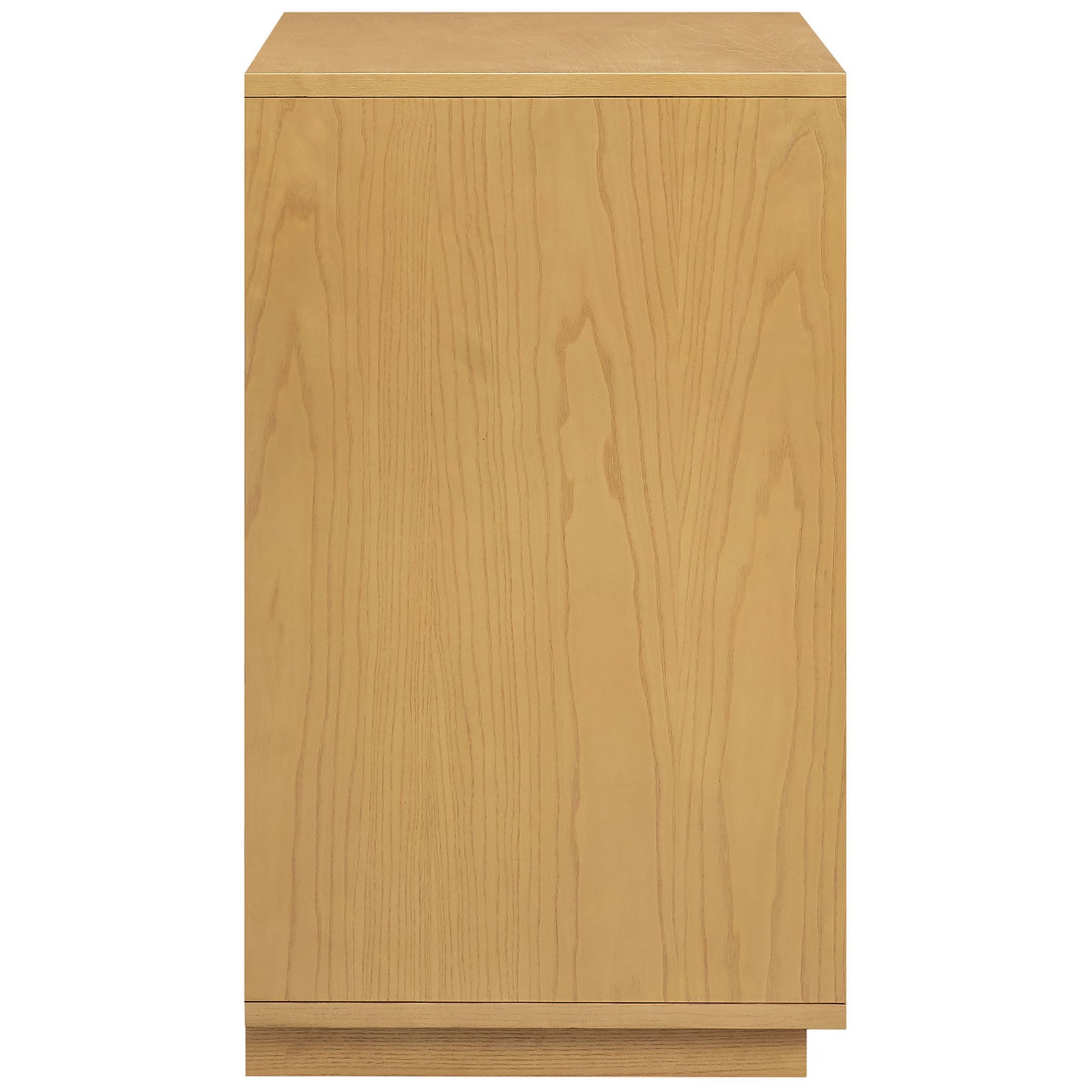 Smooth light oak cabinet side highlights the clean, minimalist silhouette || EEI-7558-LOA || side_studio