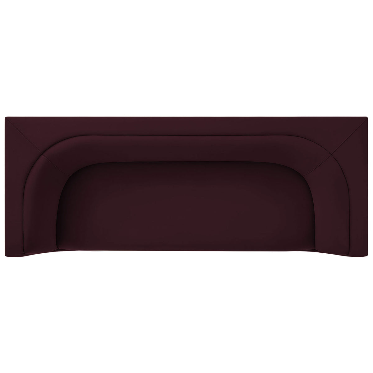 Hilda mulberry velvet sofa with generous bench seat and continuous curved backrest || EEI-7564-MUL || top_studio