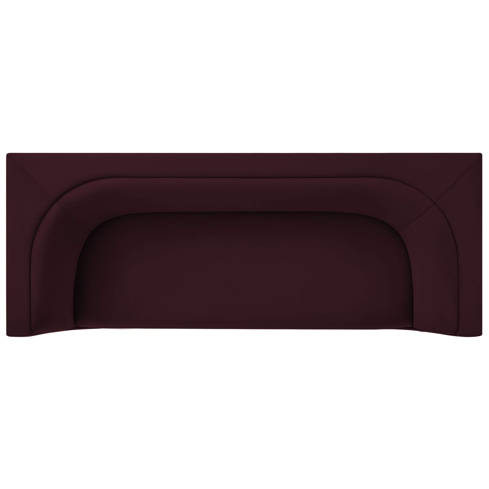 Hilda mulberry velvet sofa with generous bench seat and continuous curved backrest || EEI-7564-MUL || top_studio