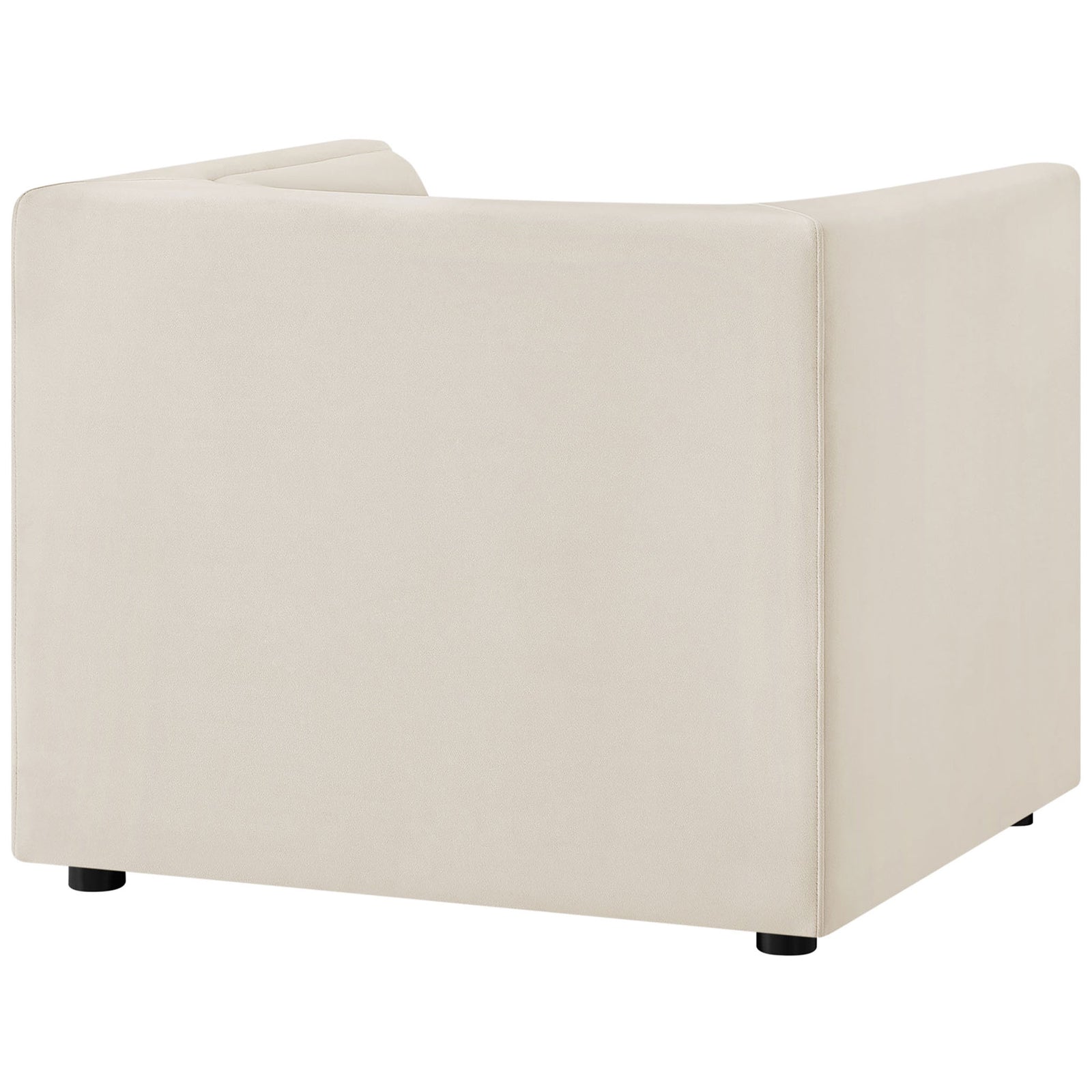 Tailored alabaster velvet upholstery with seamless back and crisp edges for a refined, minimalist look || EEI-7566-ALA || back_angle_studio
