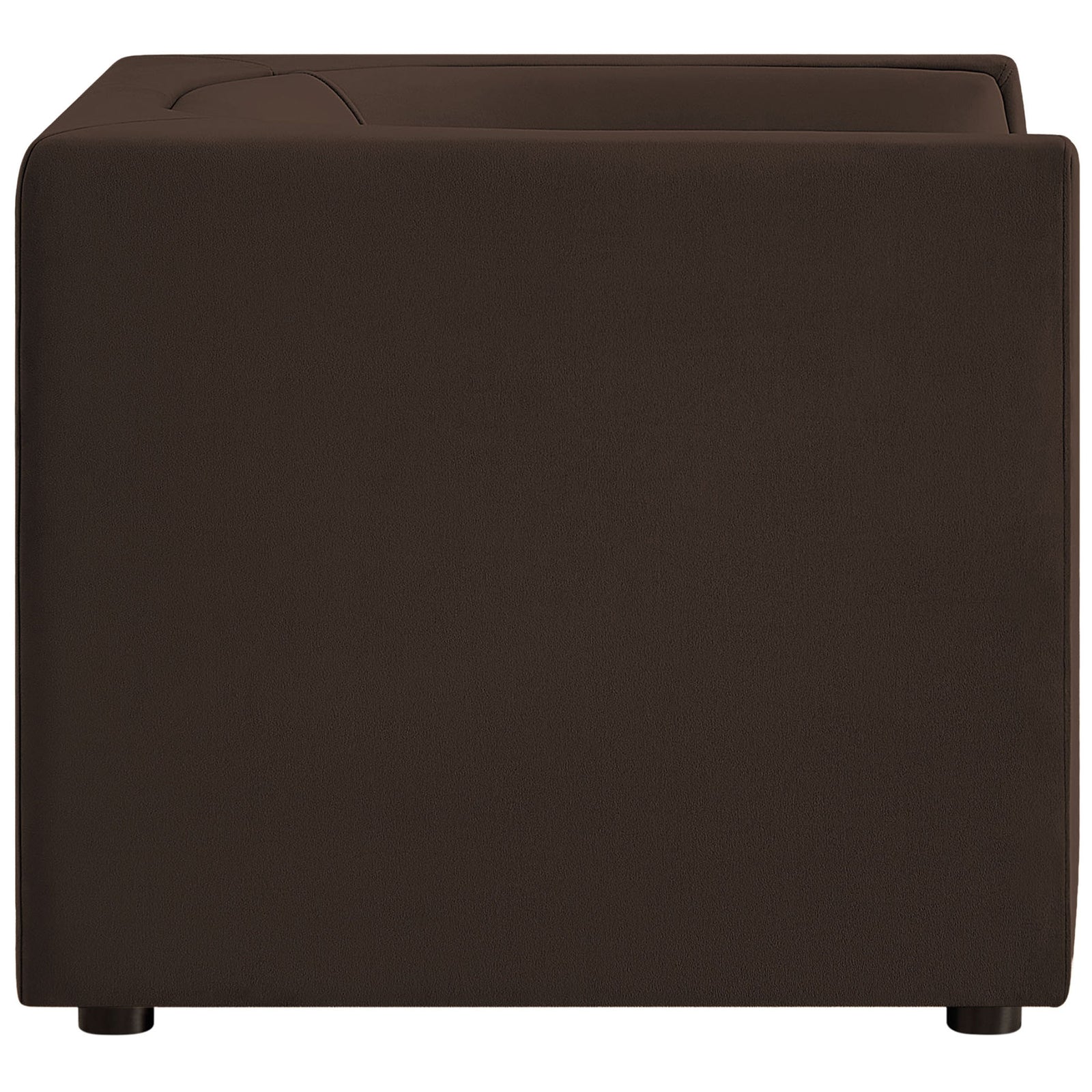 Cubic silhouette with clean lines and smooth, stain-resistant performance velvet upholstery || EEI-7566-CHB || side_studio