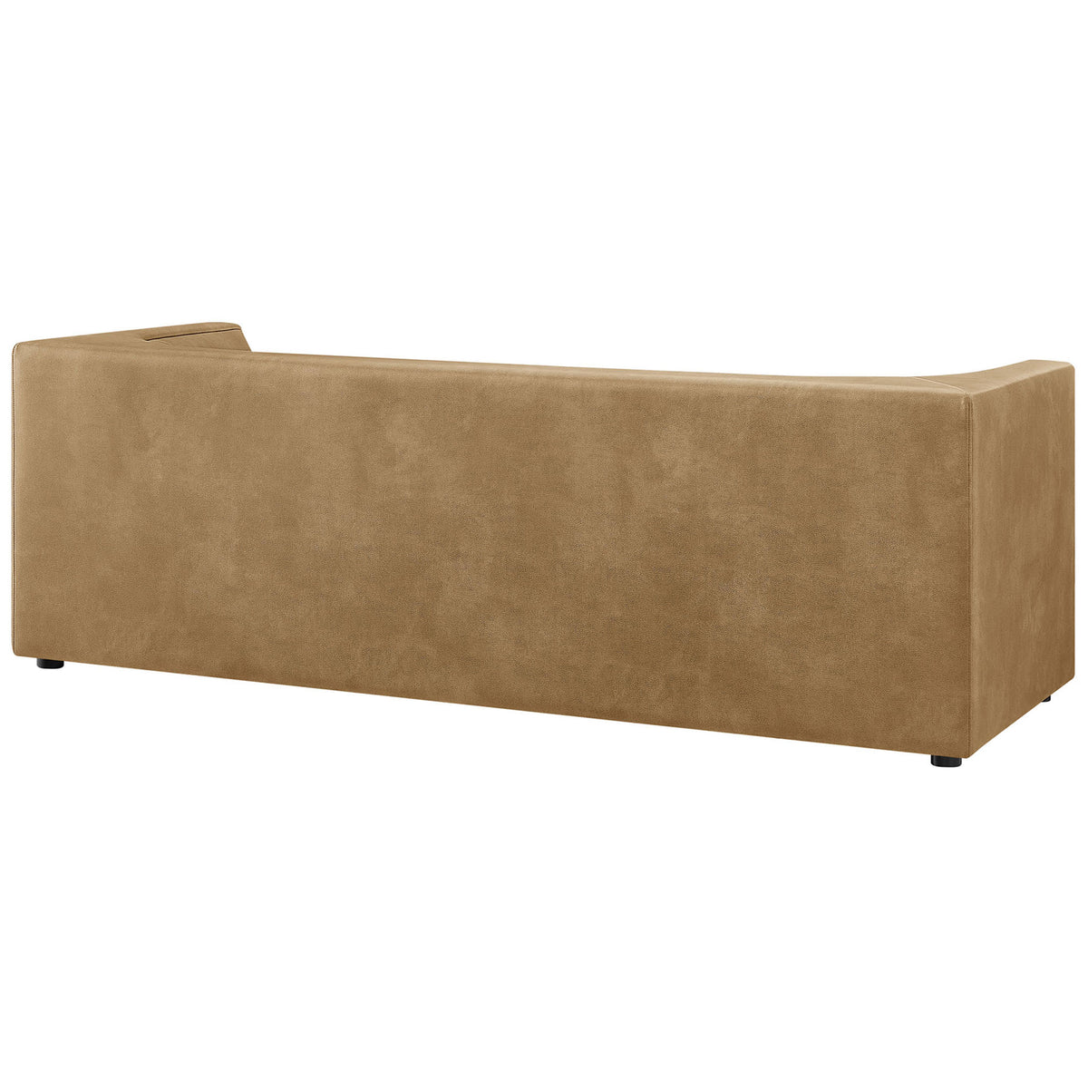 Full upholstered back in smooth toast vegan leather for a polished, finished appearance || EEI-7567-TST || back_studio