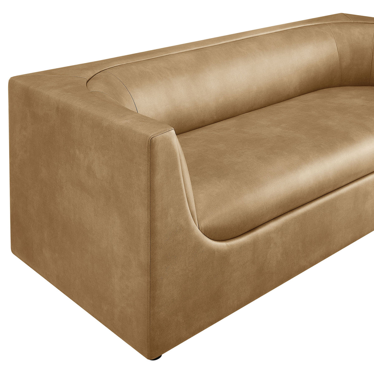 Pebbled vegan leather upholstery and sculpted curves create a refined, tactile backrest || EEI-7567-TST || detail_studio