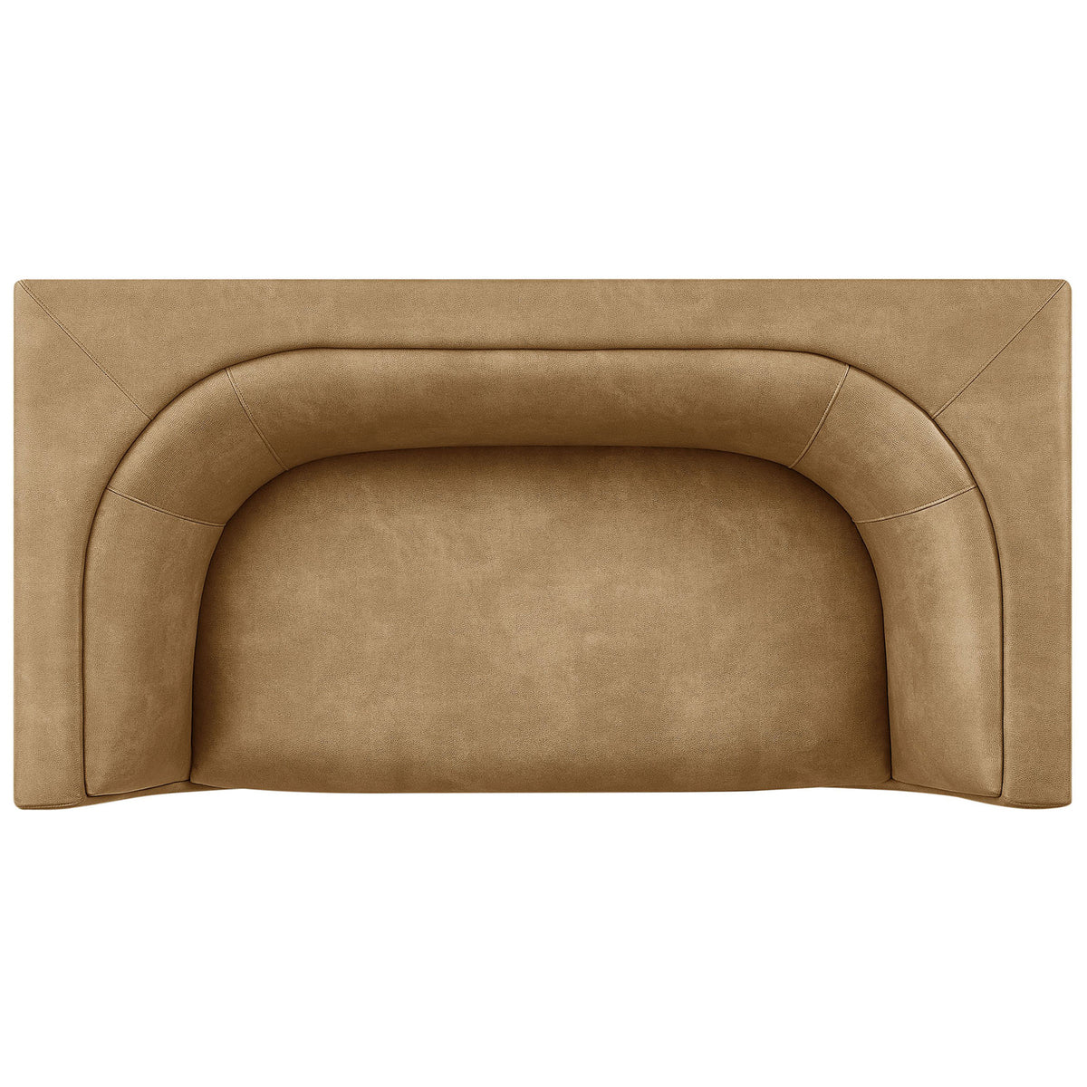 Curved back loveseat with wraparound seat cradle and continuous cushioned interior. || EEI-7568-TST || top_studio