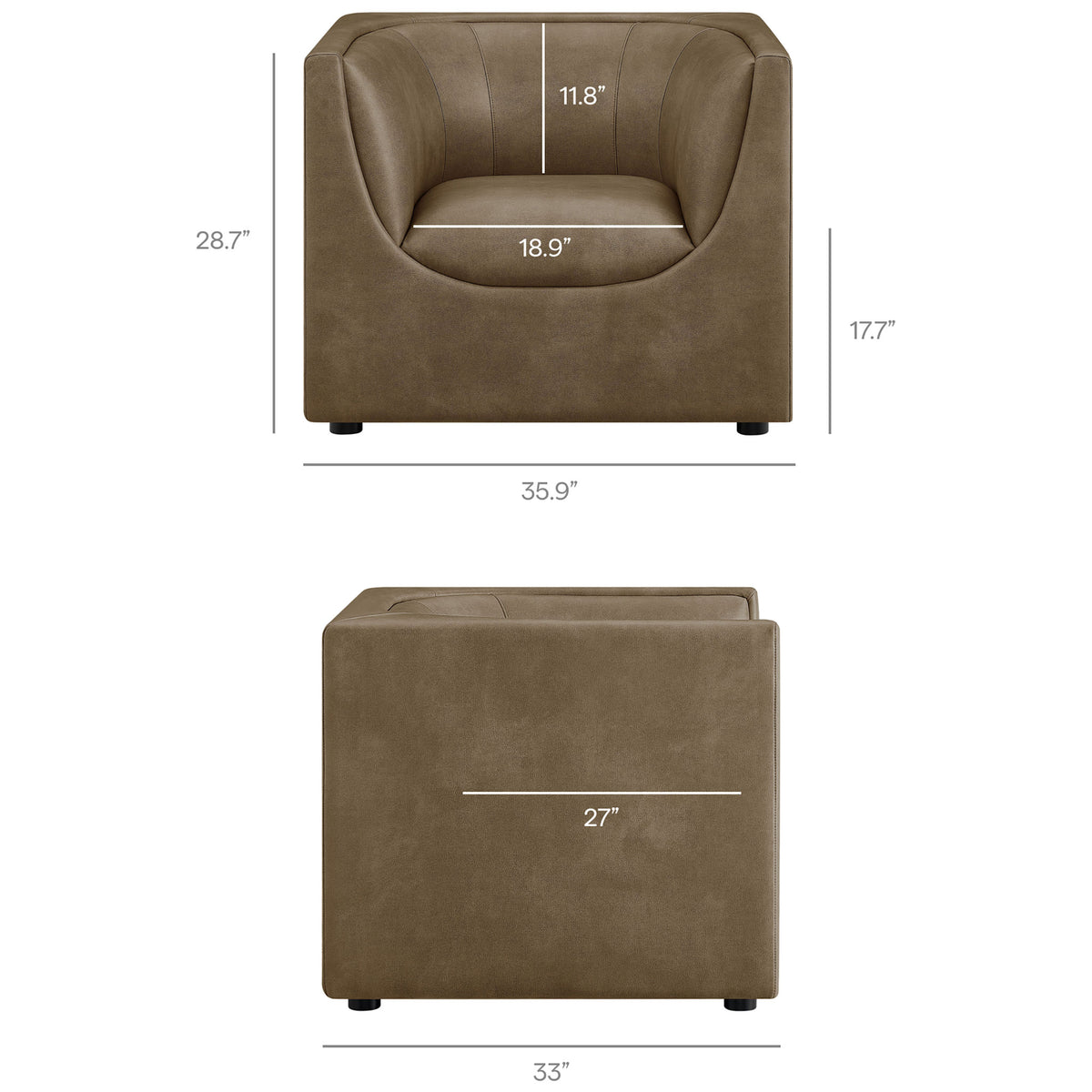 Generous proportions and supportive seat invite relaxed lounging without sacrificing clean, modern lines. || EEI-7569-MUS || dimension_studio