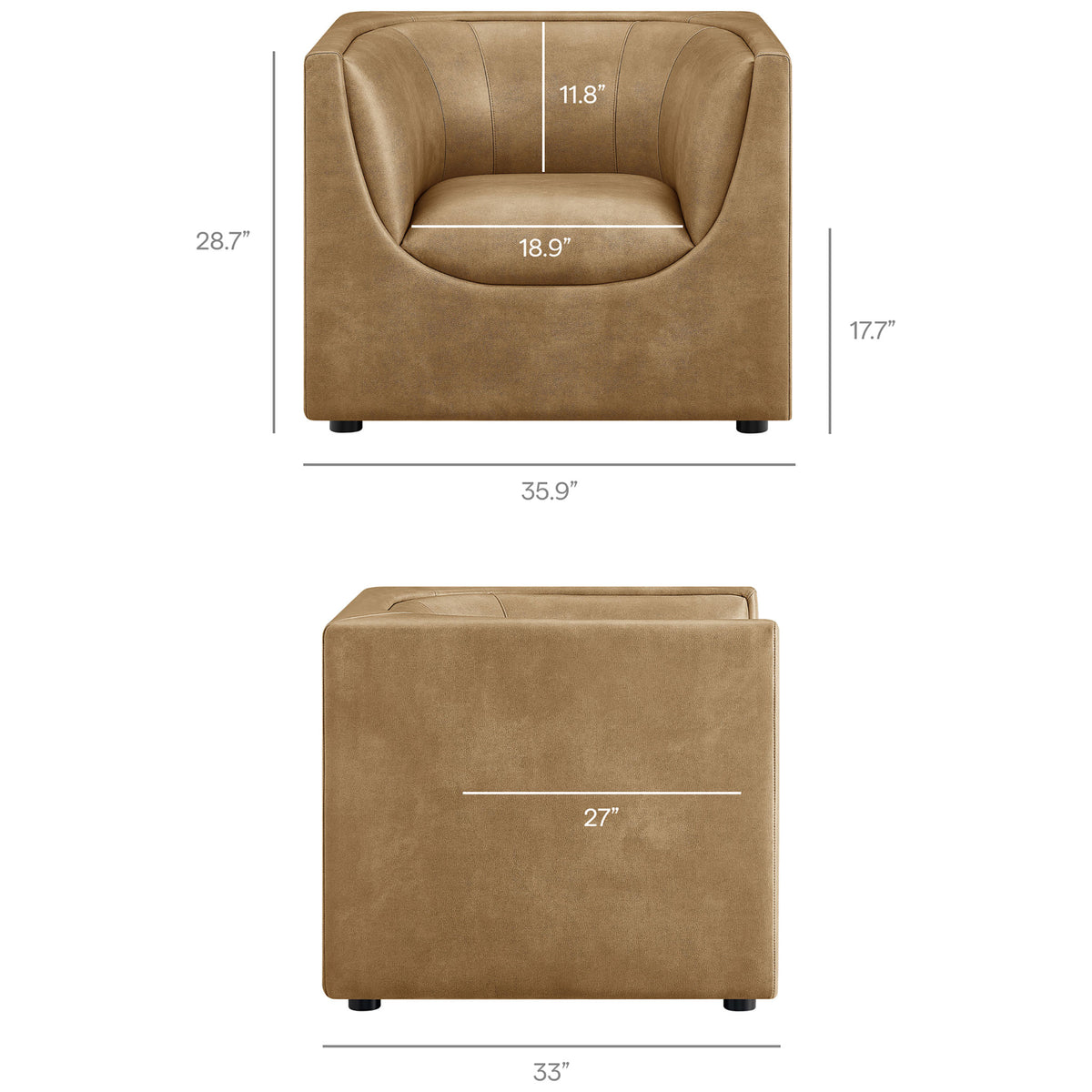 Spacious proportions with generous width and a low, lounge-back profile for relaxed seating || EEI-7569-TST || dimension_studio