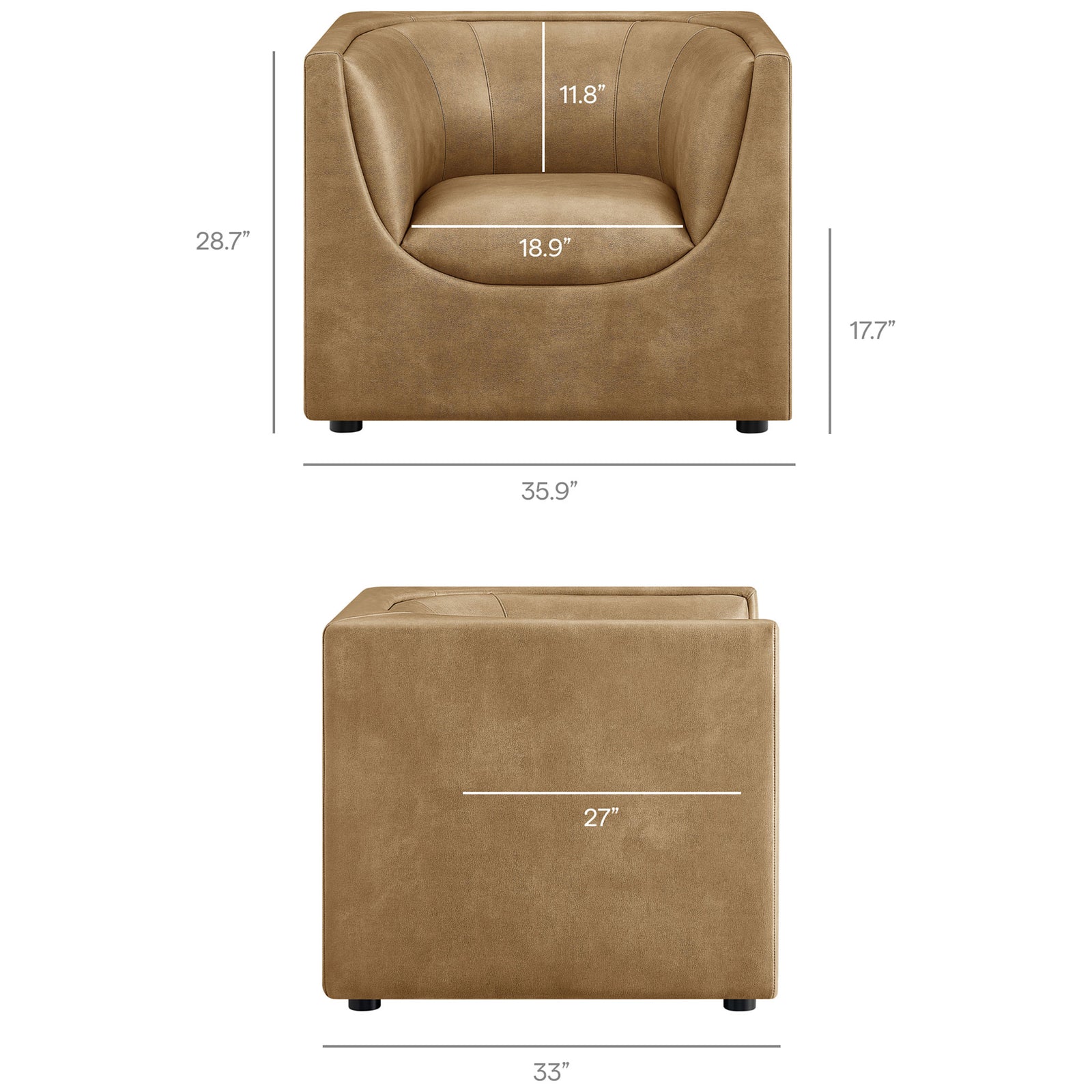 Spacious proportions with generous width and a low, lounge-back profile for relaxed seating || EEI-7569-TST || dimension_studio
